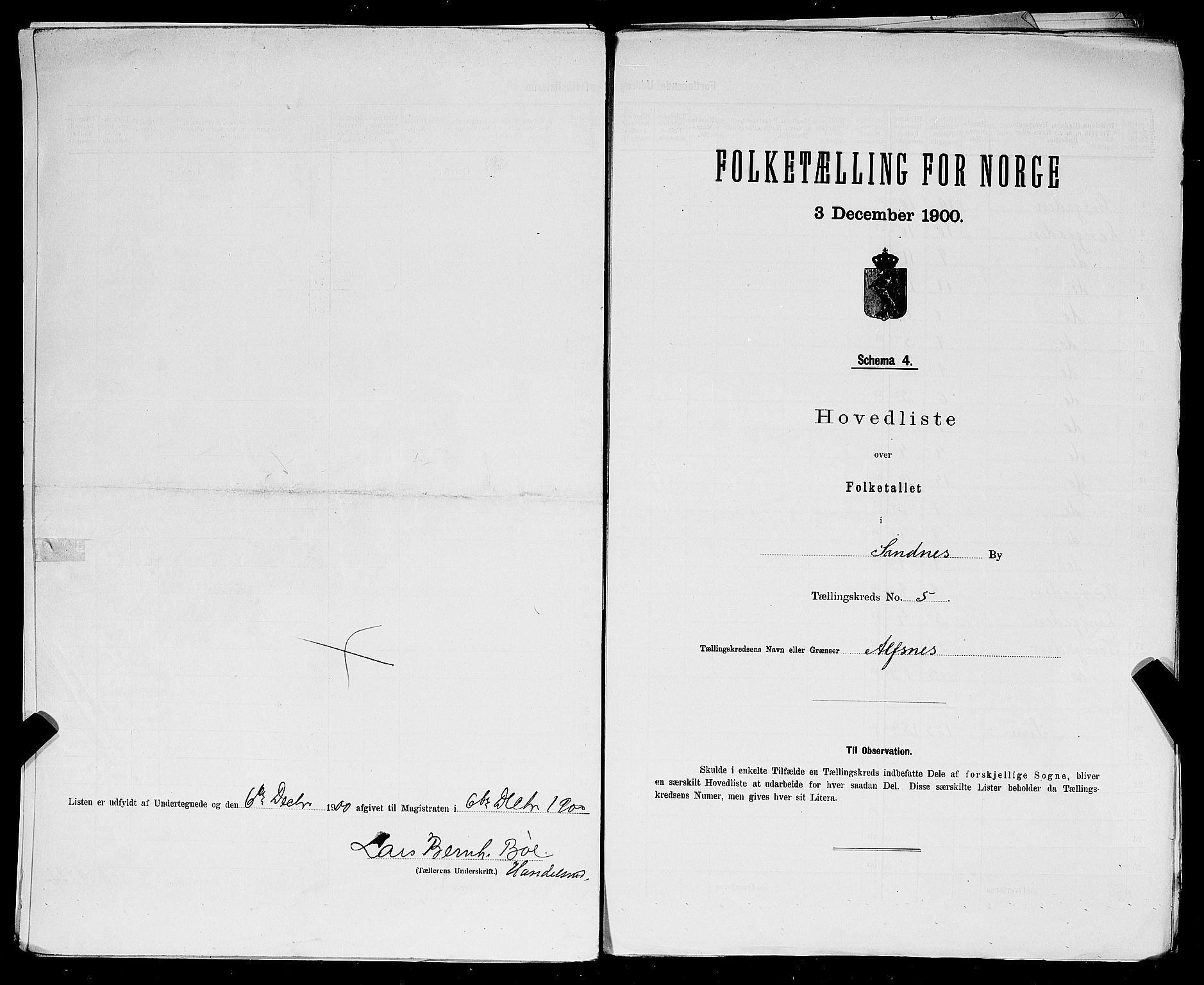 SAST, 1900 census for Sandnes, 1900, p. 25