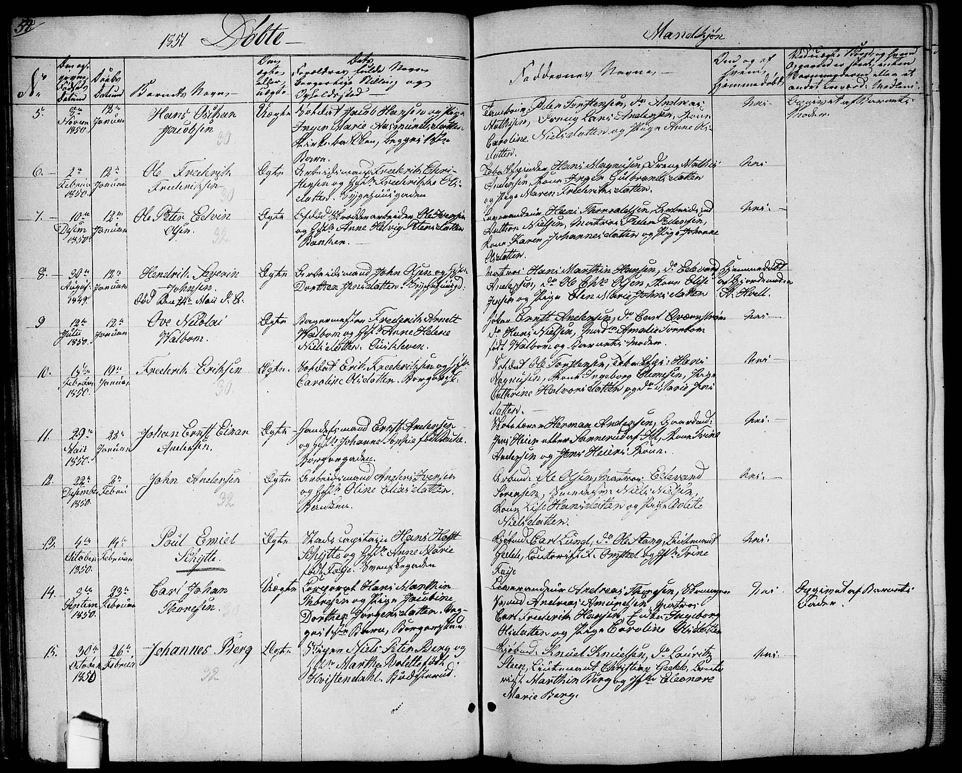 Halden prestekontor Kirkebøker, SAO/A-10909/G/Ga/L0004: Parish register (copy) no. 4, 1845-1854, p. 54