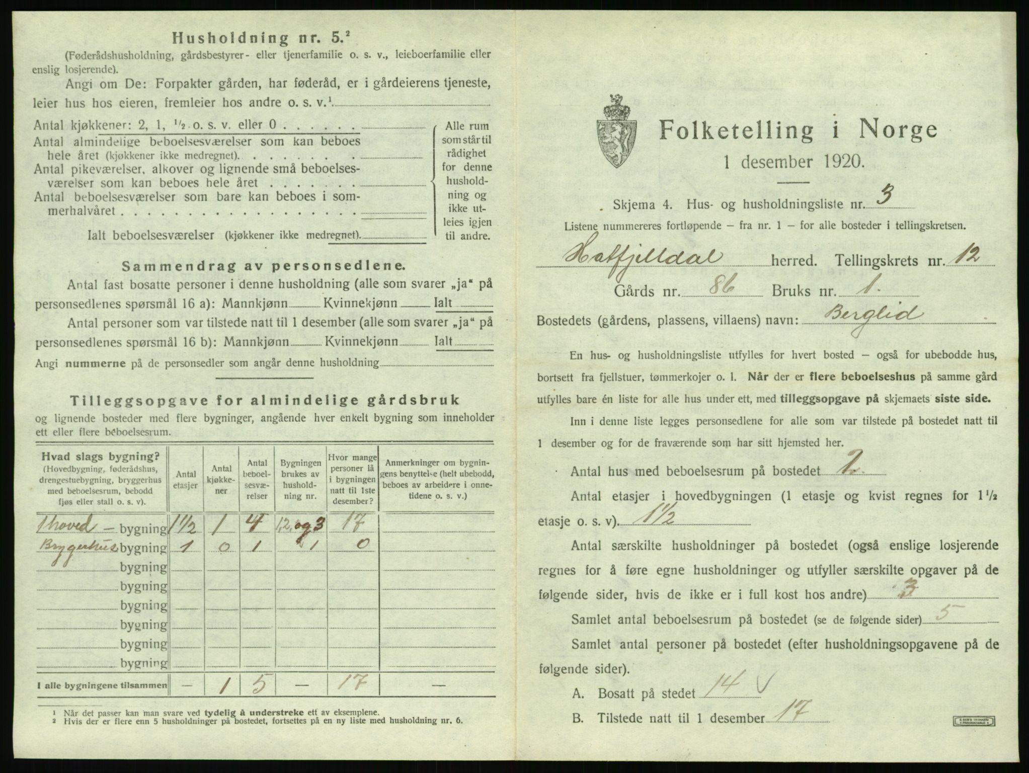 SAT, 1920 census for Hattfjelldal, 1920, p. 372