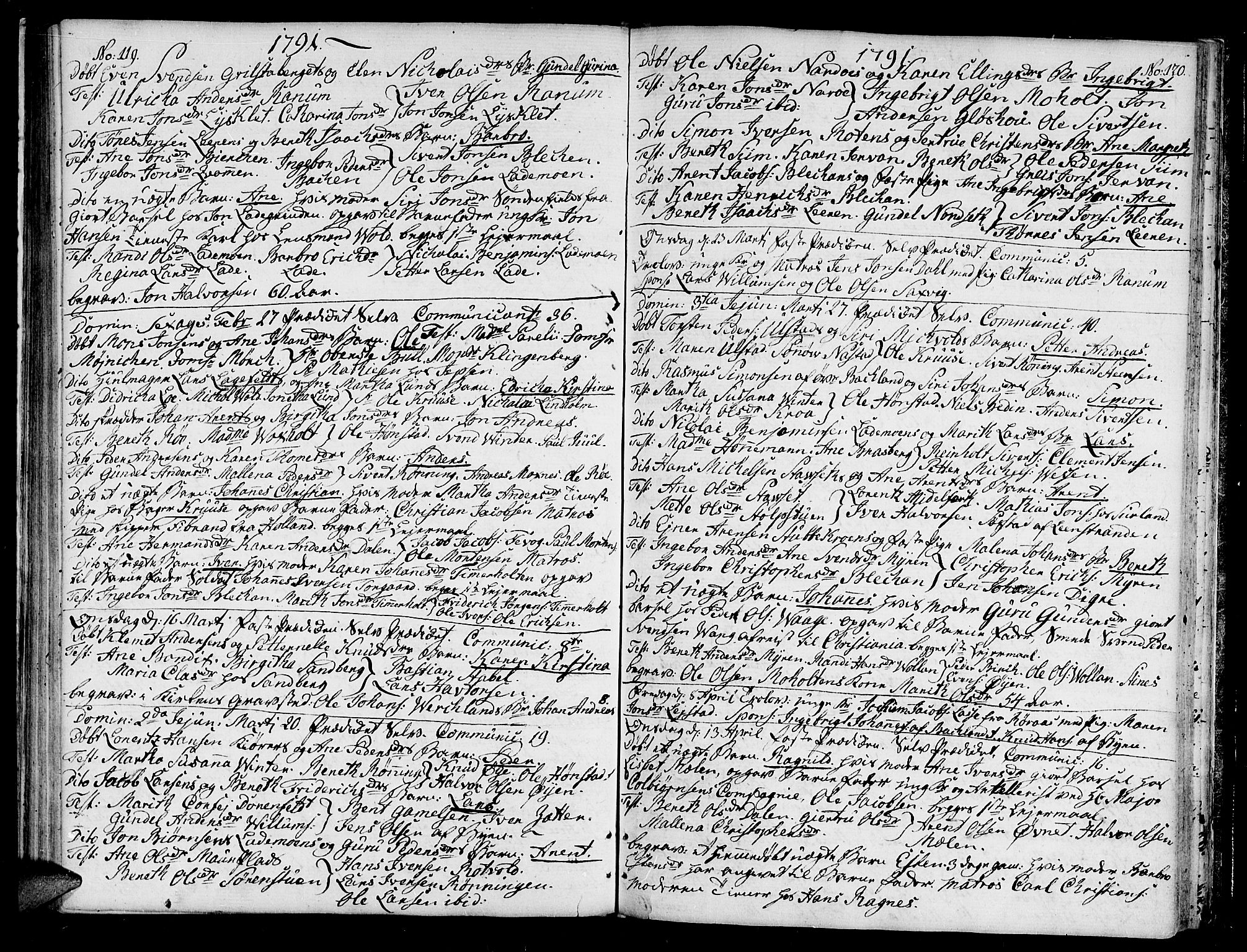 Ministerialprotokoller, klokkerbøker og fødselsregistre - Sør-Trøndelag, SAT/A-1456/604/L0180: Parish register (official) no. 604A01, 1780-1797, p. 119-120