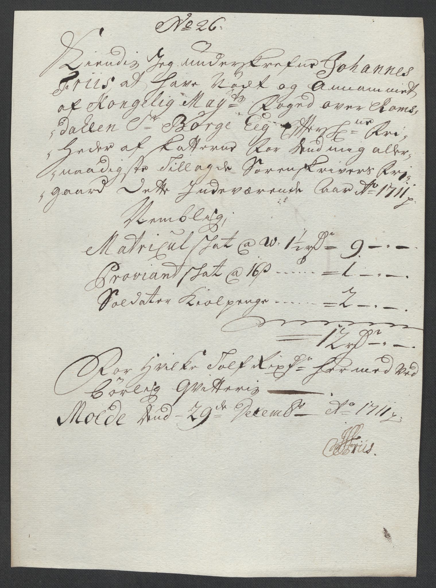 Rentekammeret inntil 1814, Reviderte regnskaper, Fogderegnskap, RA/EA-4092/R55/L3660: Fogderegnskap Romsdal, 1711, p. 412