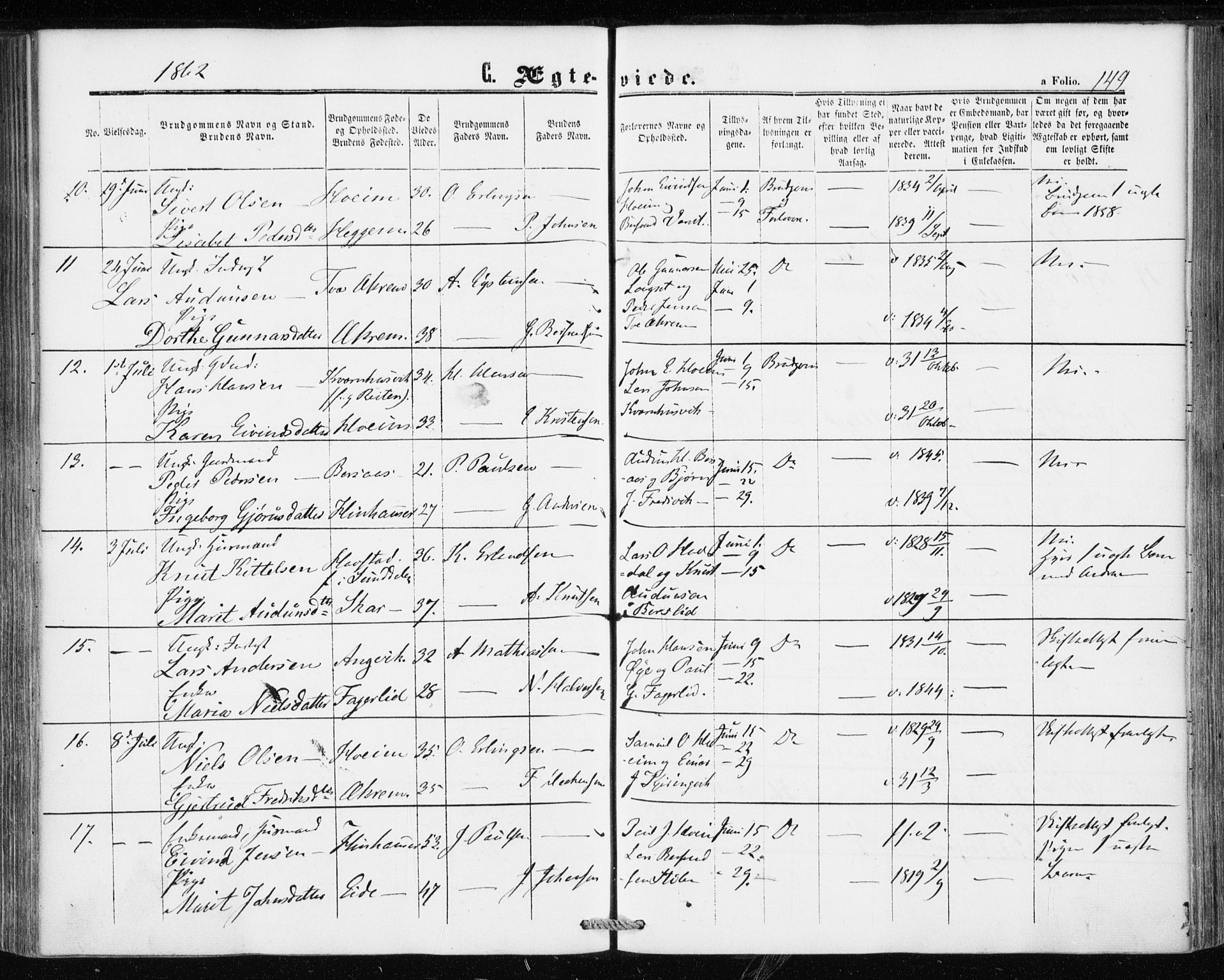 Ministerialprotokoller, klokkerbøker og fødselsregistre - Møre og Romsdal, SAT/A-1454/586/L0985: Parish register (official) no. 586A11, 1857-1866, p. 149
