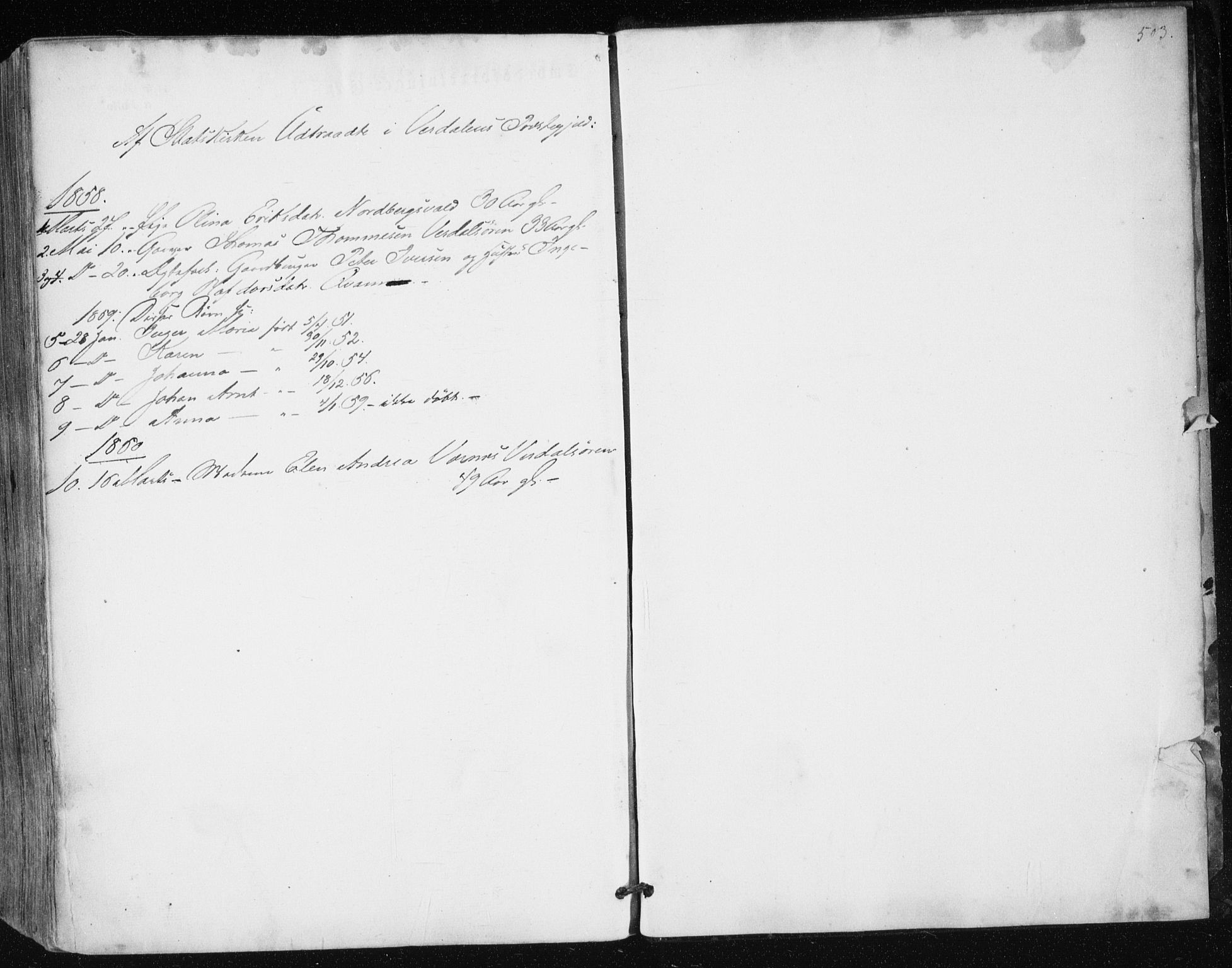 Ministerialprotokoller, klokkerbøker og fødselsregistre - Nord-Trøndelag, SAT/A-1458/723/L0240: Parish register (official) no. 723A09, 1852-1860, p. 503