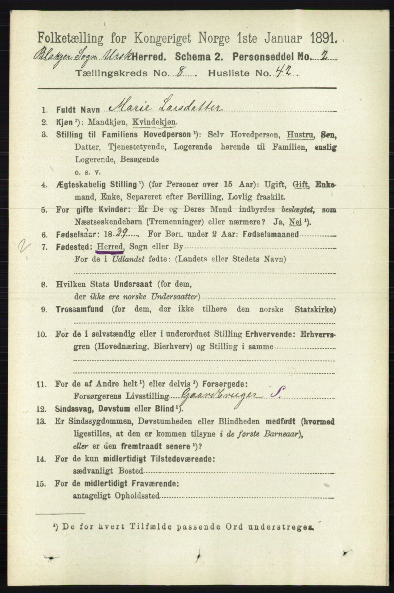 RA, 1891 census for 0224 Aurskog, 1891, p. 4112