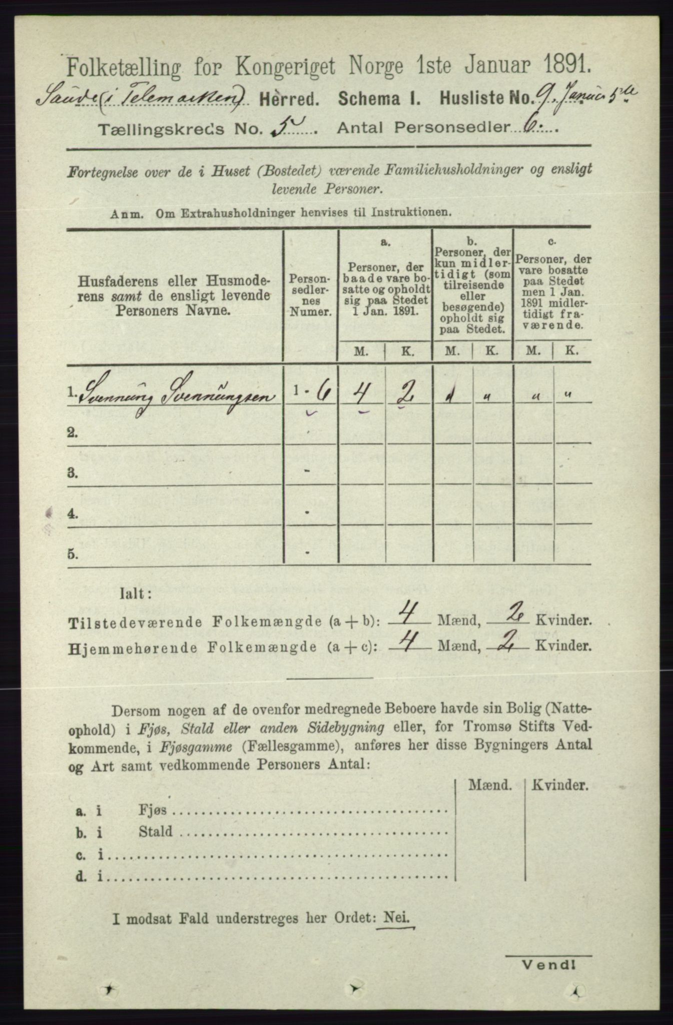 RA, 1891 census for 0822 Sauherad, 1891, p. 1384