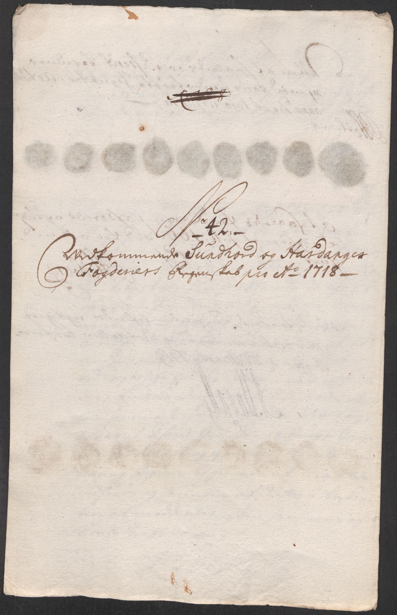 Rentekammeret inntil 1814, Reviderte regnskaper, Fogderegnskap, RA/EA-4092/R48/L2996: Fogderegnskap Sunnhordland og Hardanger, 1718, p. 5