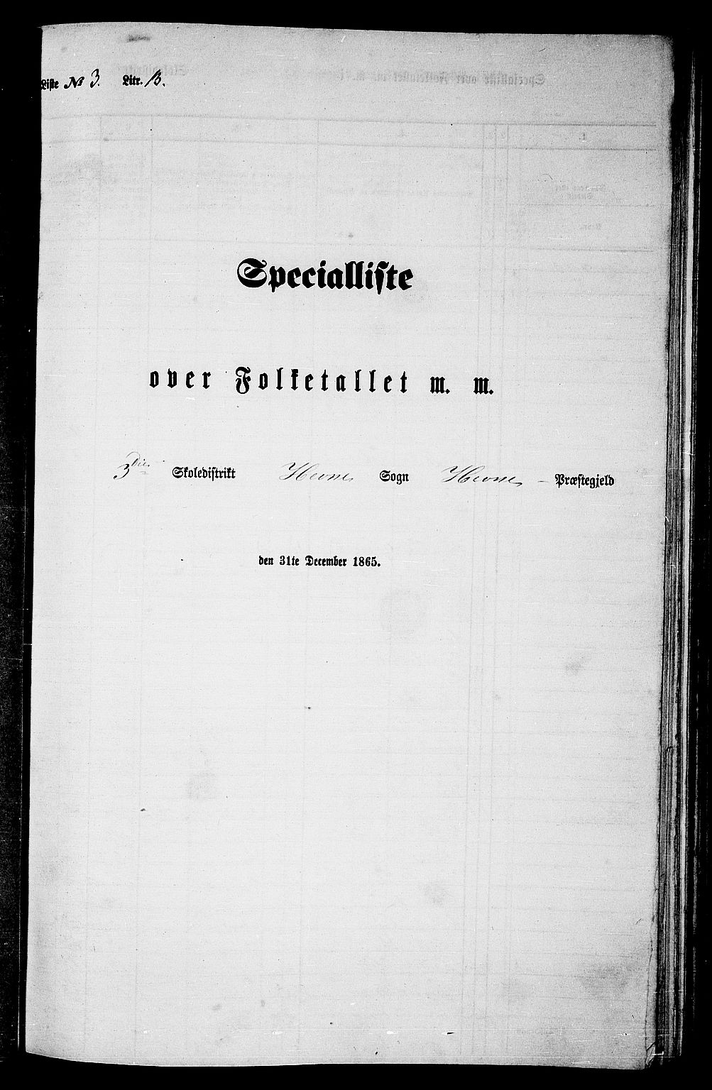 RA, 1865 census for Hemne, 1865, p. 71