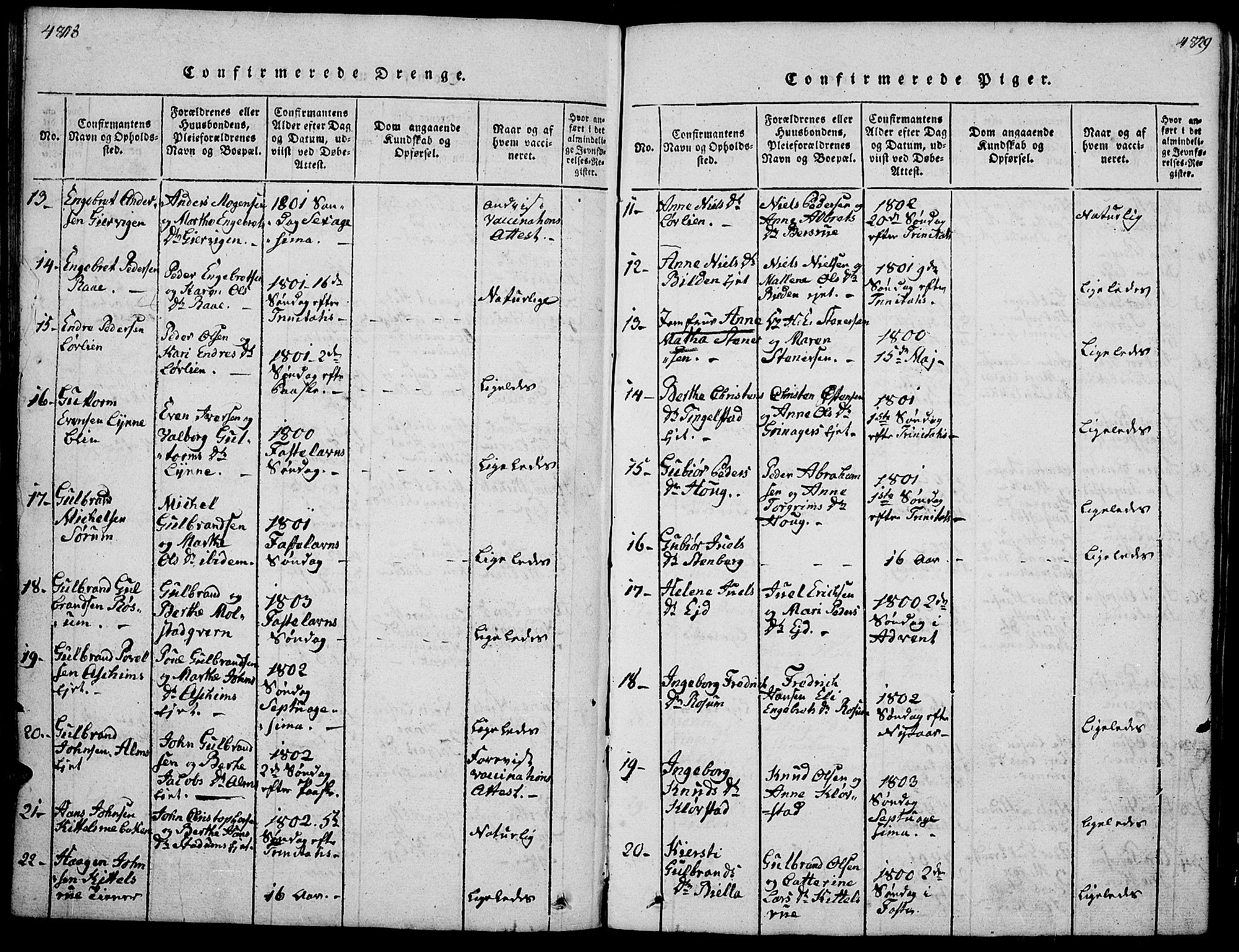 Gran prestekontor, SAH/PREST-112/H/Ha/Hab/L0001: Parish register (copy) no. 1, 1815-1824, p. 478-479