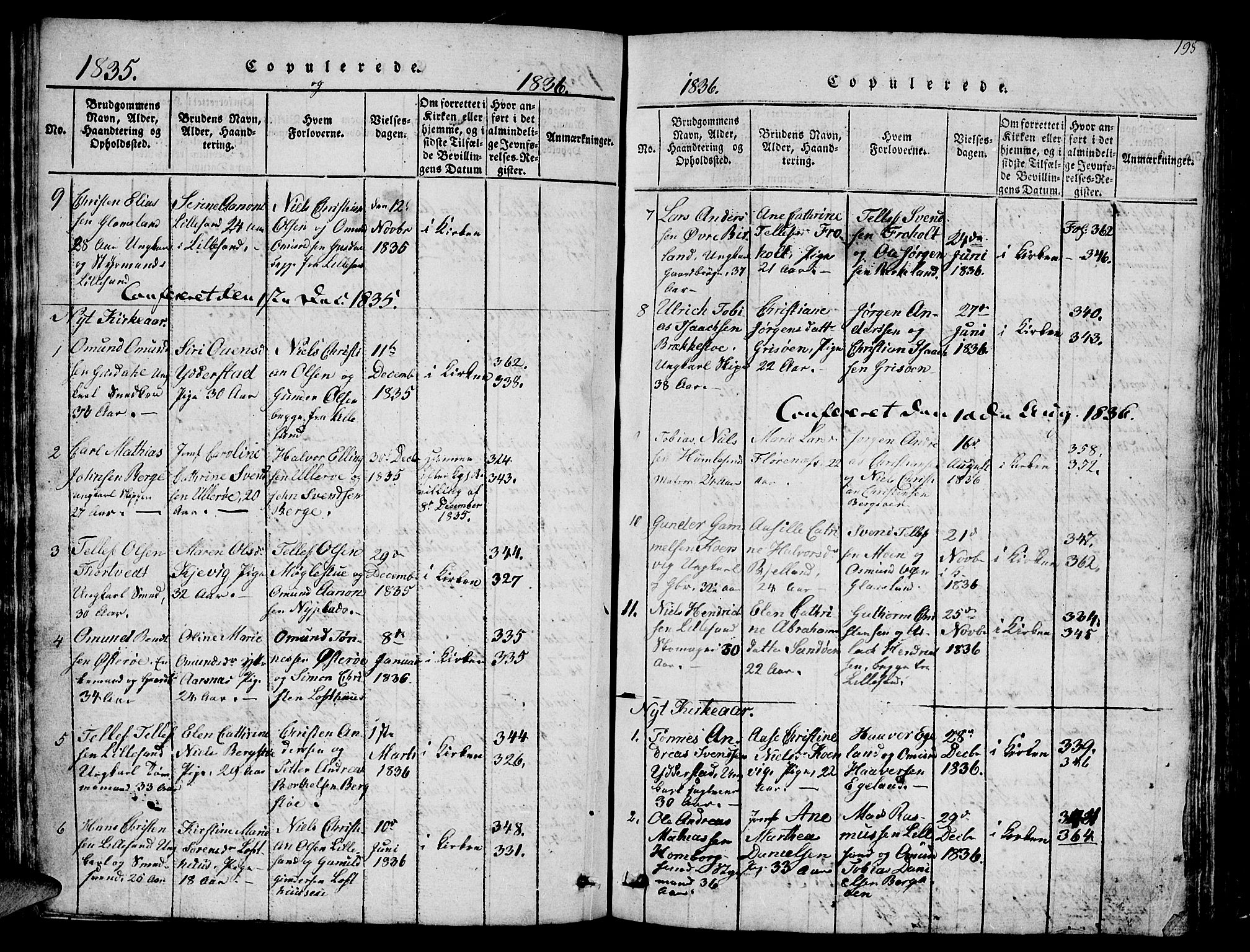 Vestre Moland sokneprestkontor, SAK/1111-0046/F/Fb/Fbb/L0001: Parish register (copy) no. B 1, 1816-1851, p. 198