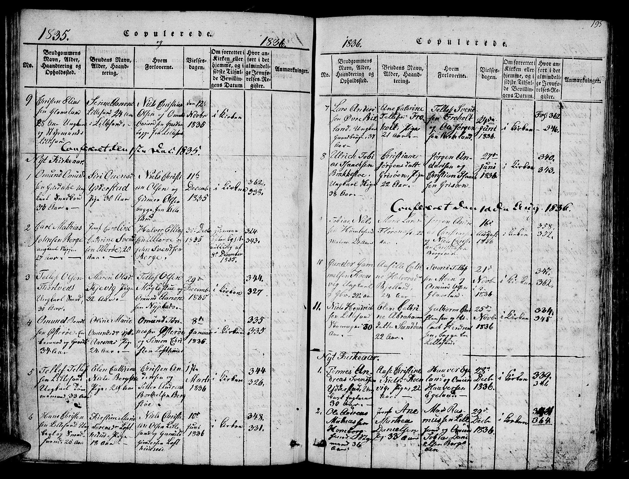 Vestre Moland sokneprestkontor, AV/SAK-1111-0046/F/Fb/Fbb/L0001: Parish register (copy) no. B 1, 1816-1851, p. 198