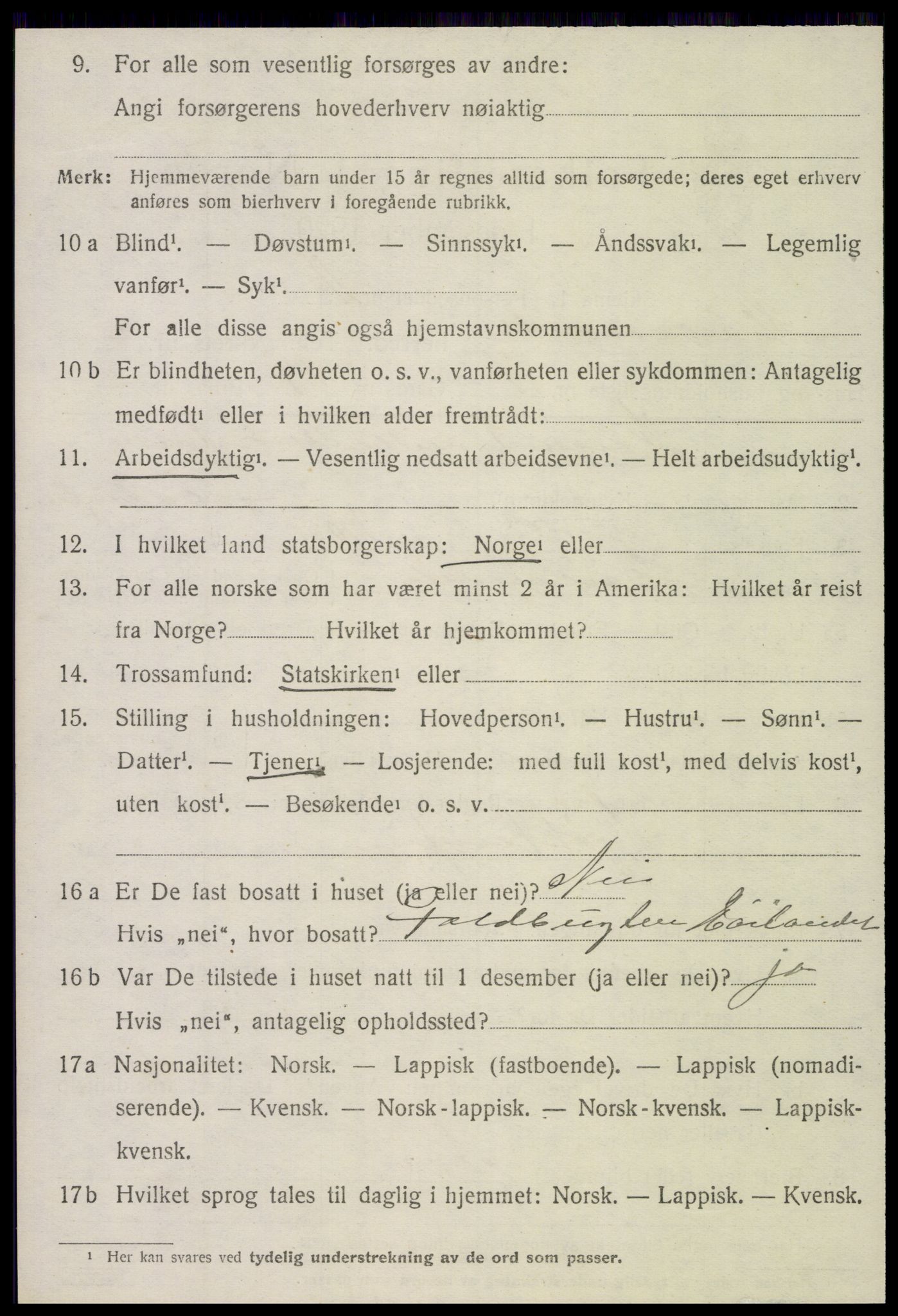 SAT, 1920 census for Høylandet, 1920, p. 1597