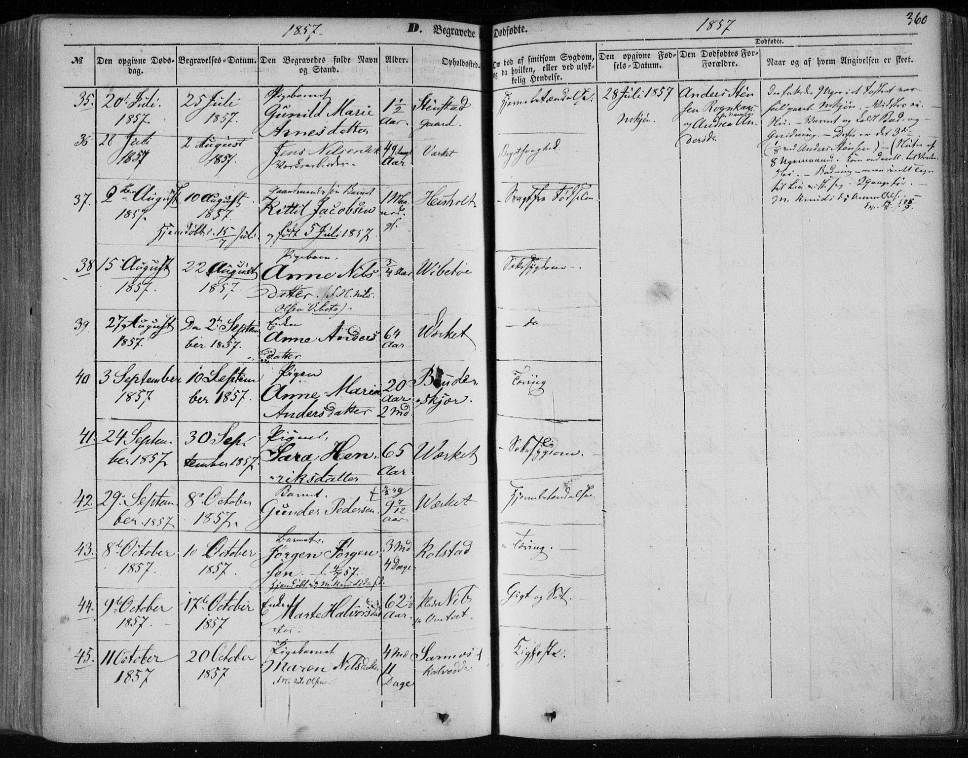 Holla kirkebøker, AV/SAKO-A-272/F/Fa/L0005: Parish register (official) no. 5, 1849-1860, p. 360