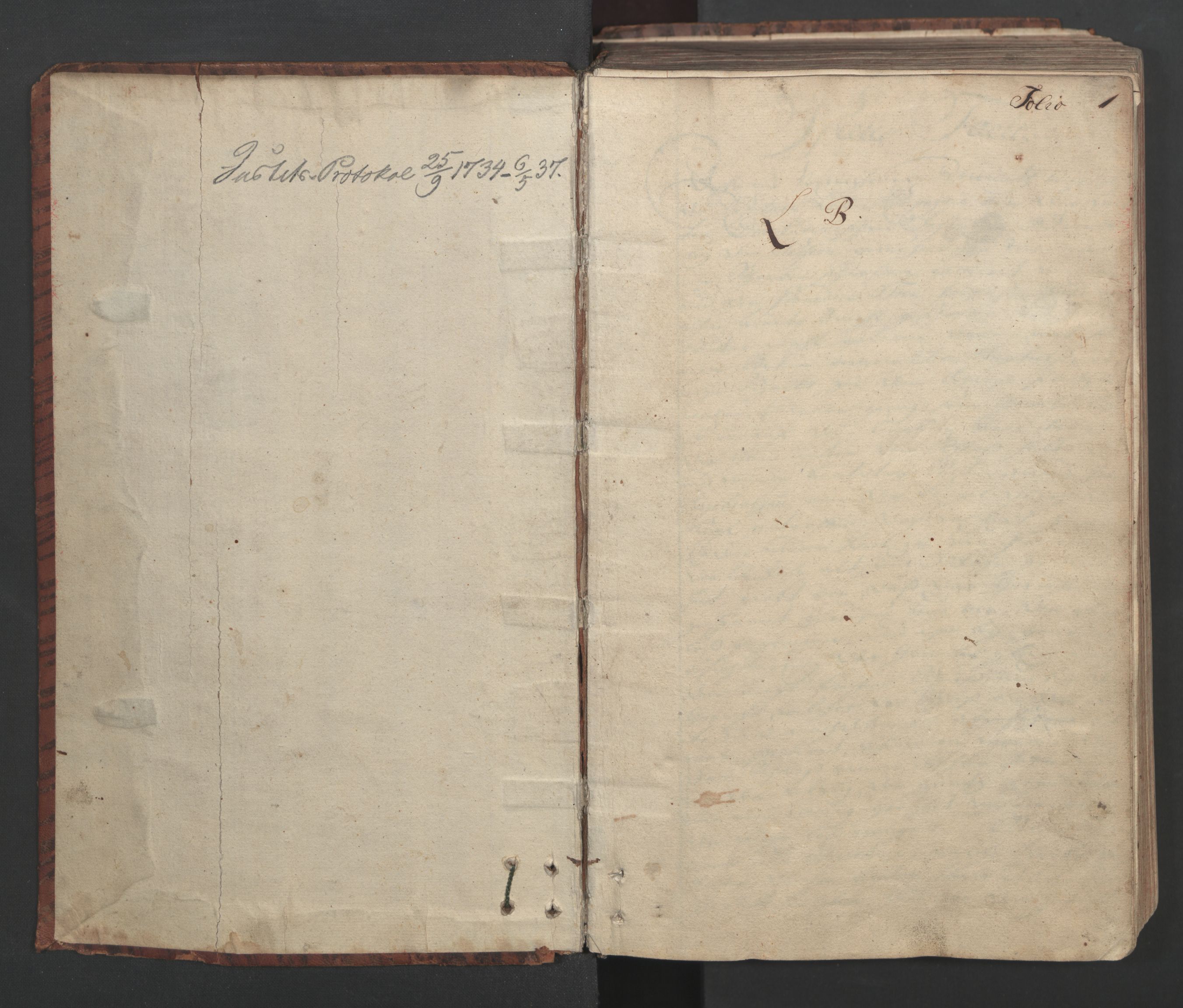 Forsvaret, Generalauditøren, AV/RA-RAFA-1772/F/Fg/Fga/L0008: Justitsprotokoller, 1734-1737, p. 0b-1a