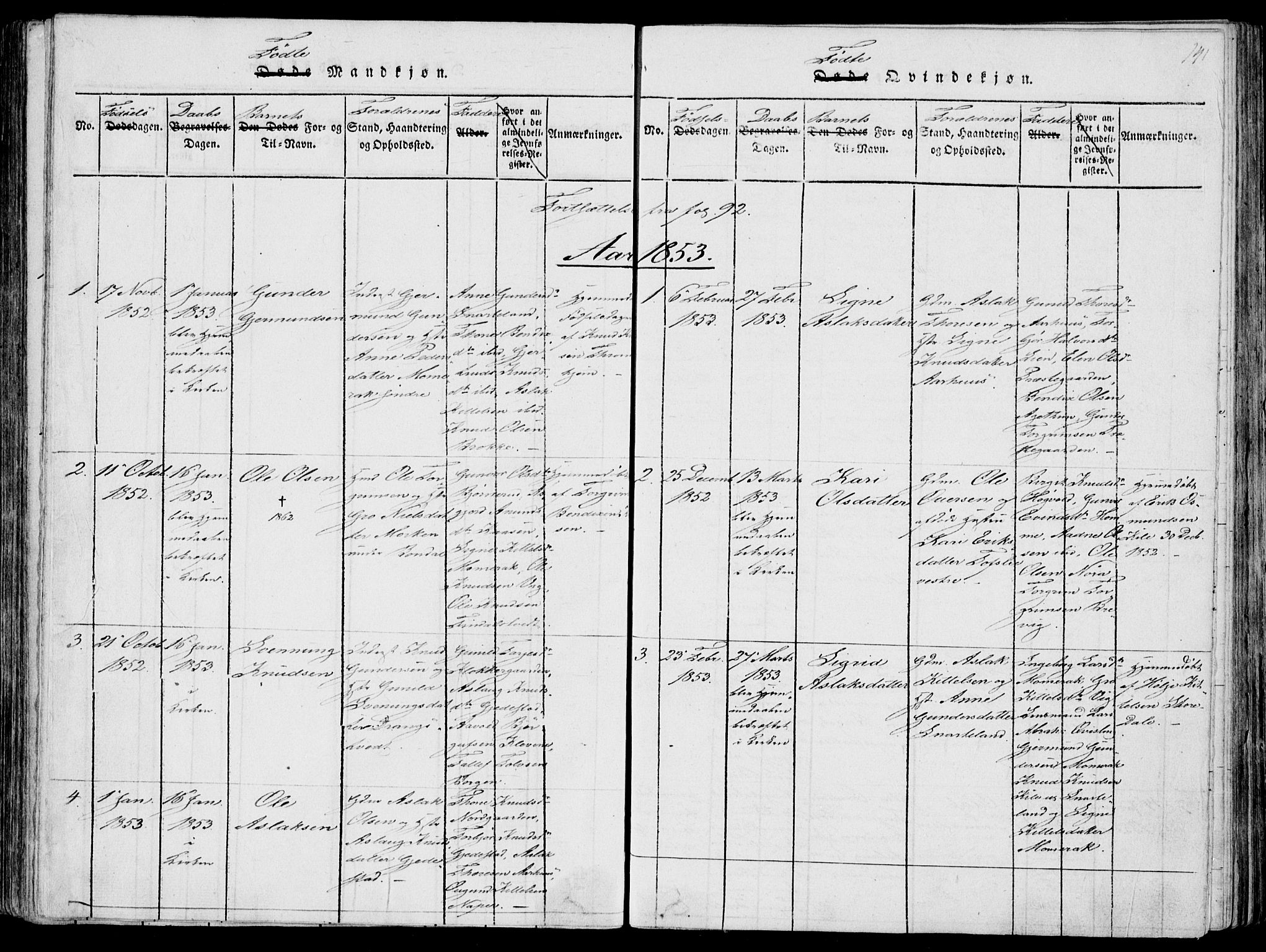 Fyresdal kirkebøker, SAKO/A-263/F/Fa/L0004: Parish register (official) no. I 4, 1815-1854, p. 141