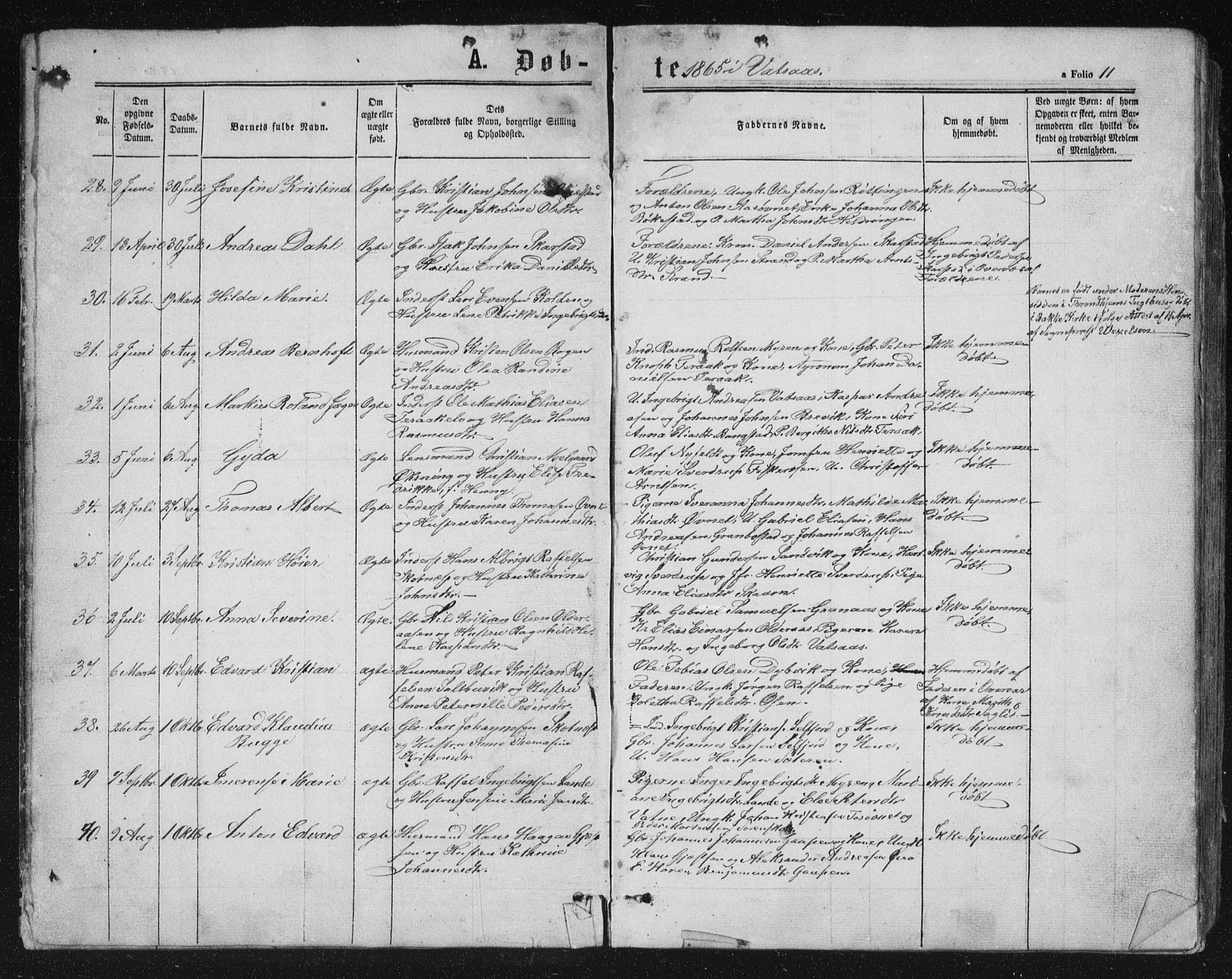 Ministerialprotokoller, klokkerbøker og fødselsregistre - Nordland, AV/SAT-A-1459/810/L0158: Parish register (copy) no. 810C02 /1, 1863-1883, p. 11