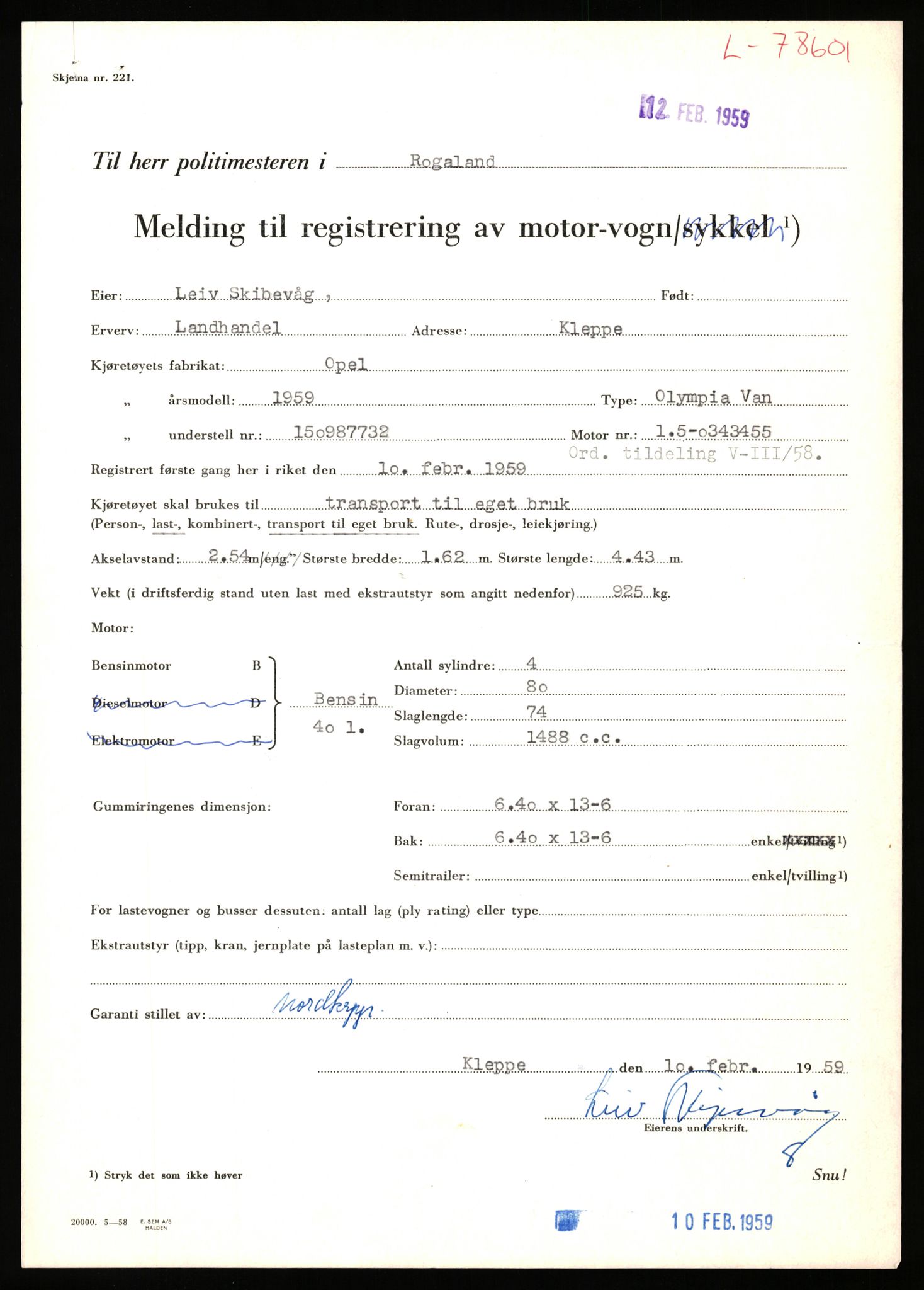 Stavanger trafikkstasjon, AV/SAST-A-101942/0/F/L0069: L-76801 - L-78797, 1930-1971, p. 2005