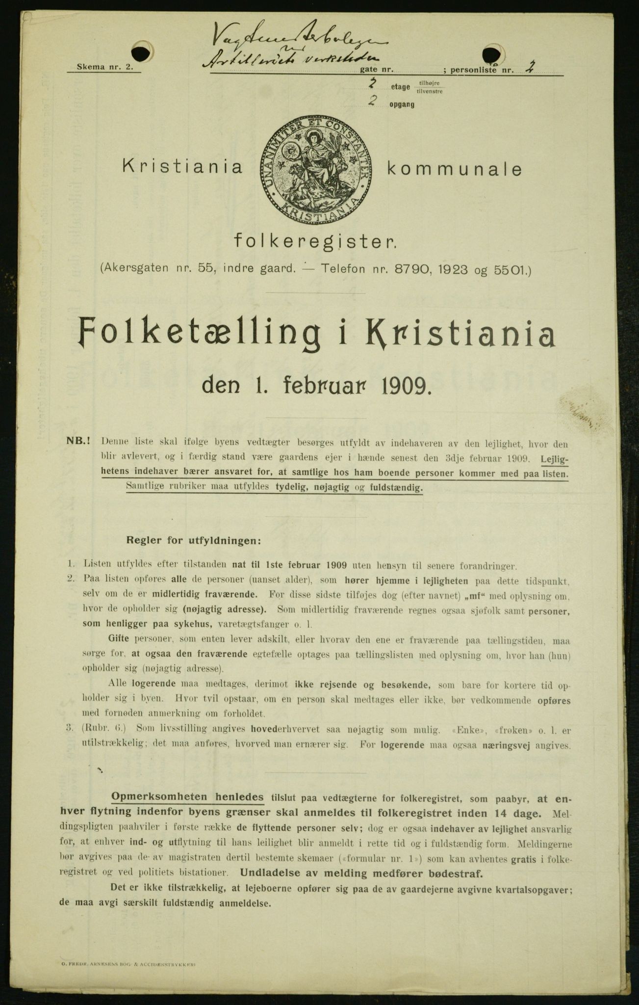 OBA, Municipal Census 1909 for Kristiania, 1909, p. 21831