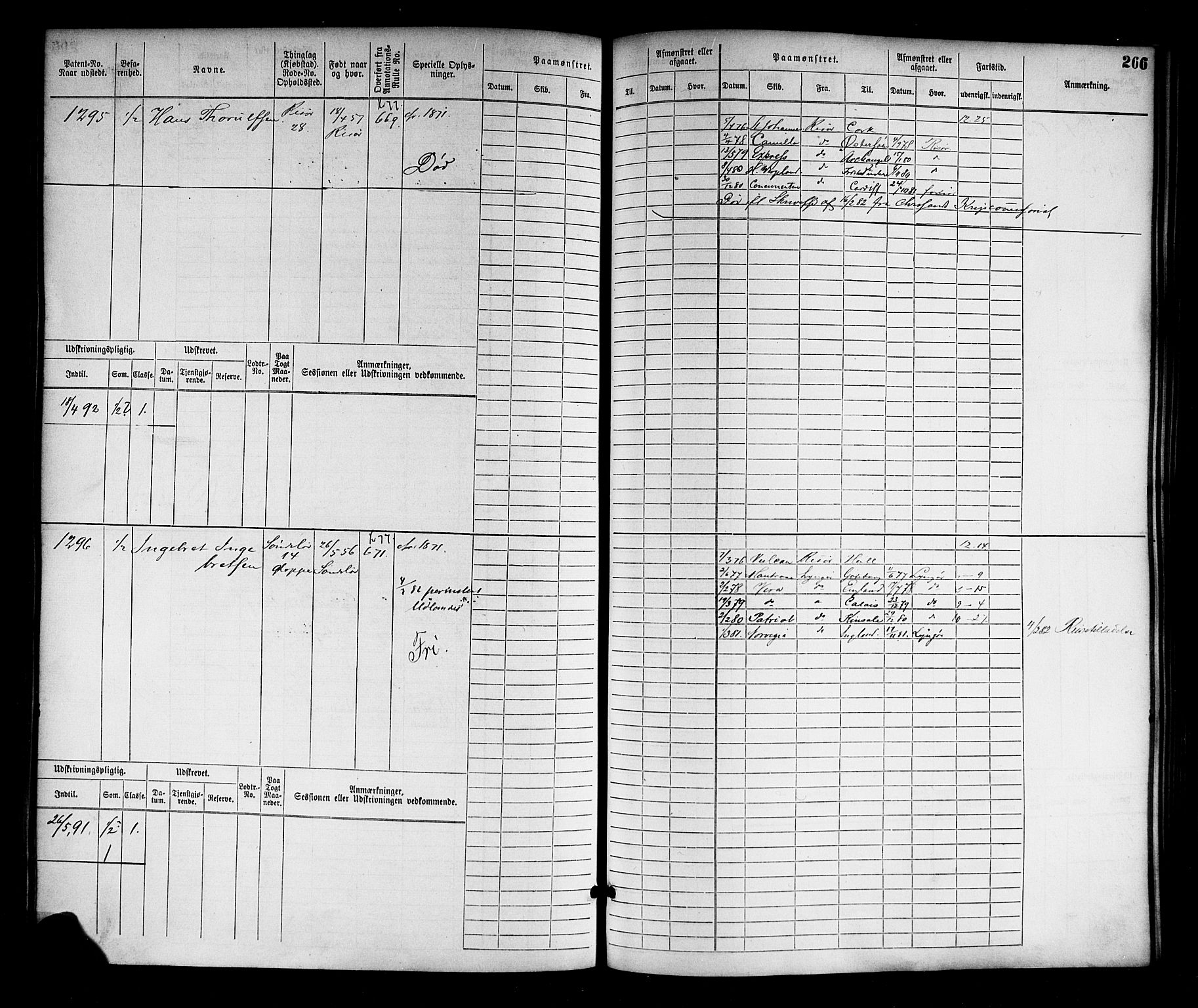 Risør mønstringskrets, SAK/2031-0010/F/Fb/L0003: Hovedrulle nr 767-1528, Q-3, 1868-1910, p. 269