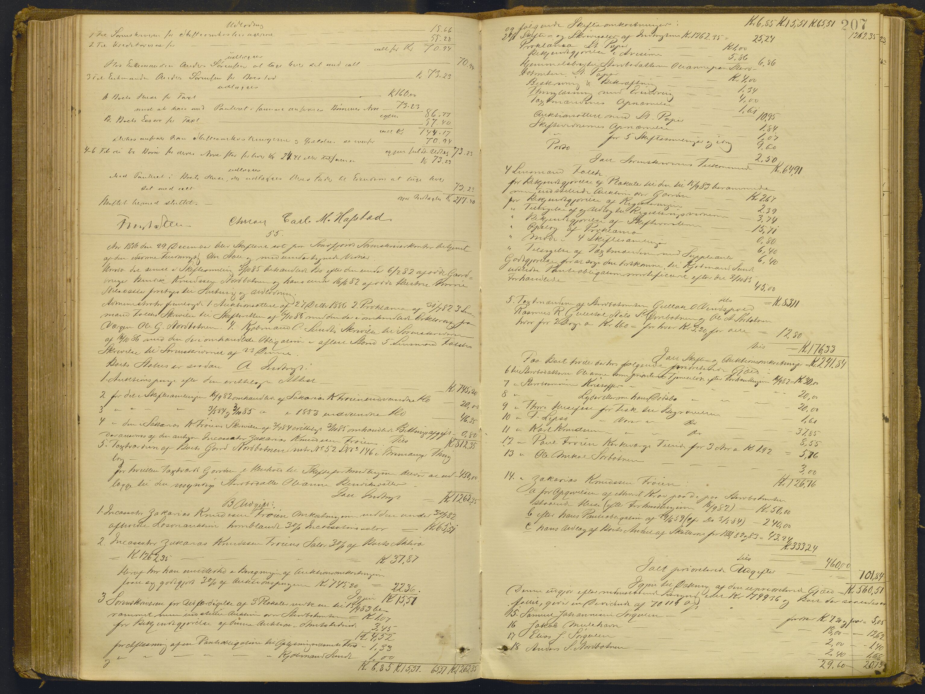Sunnfjord tingrett, AV/SAB-A-3201/1/H/Hd/L0006: Skifteutlodningsprotokoll, 1881-1889, p. 206b-207a