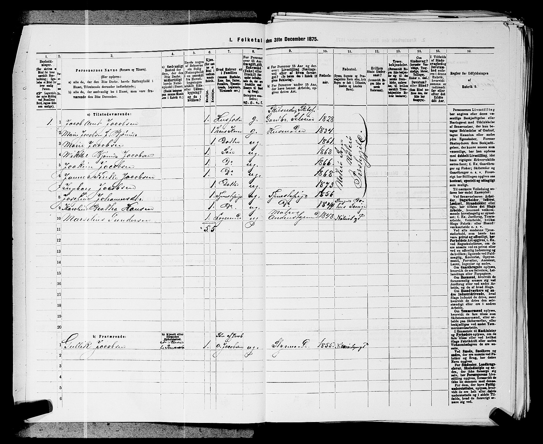 SAKO, 1875 census for 0722P Nøtterøy, 1875, p. 806