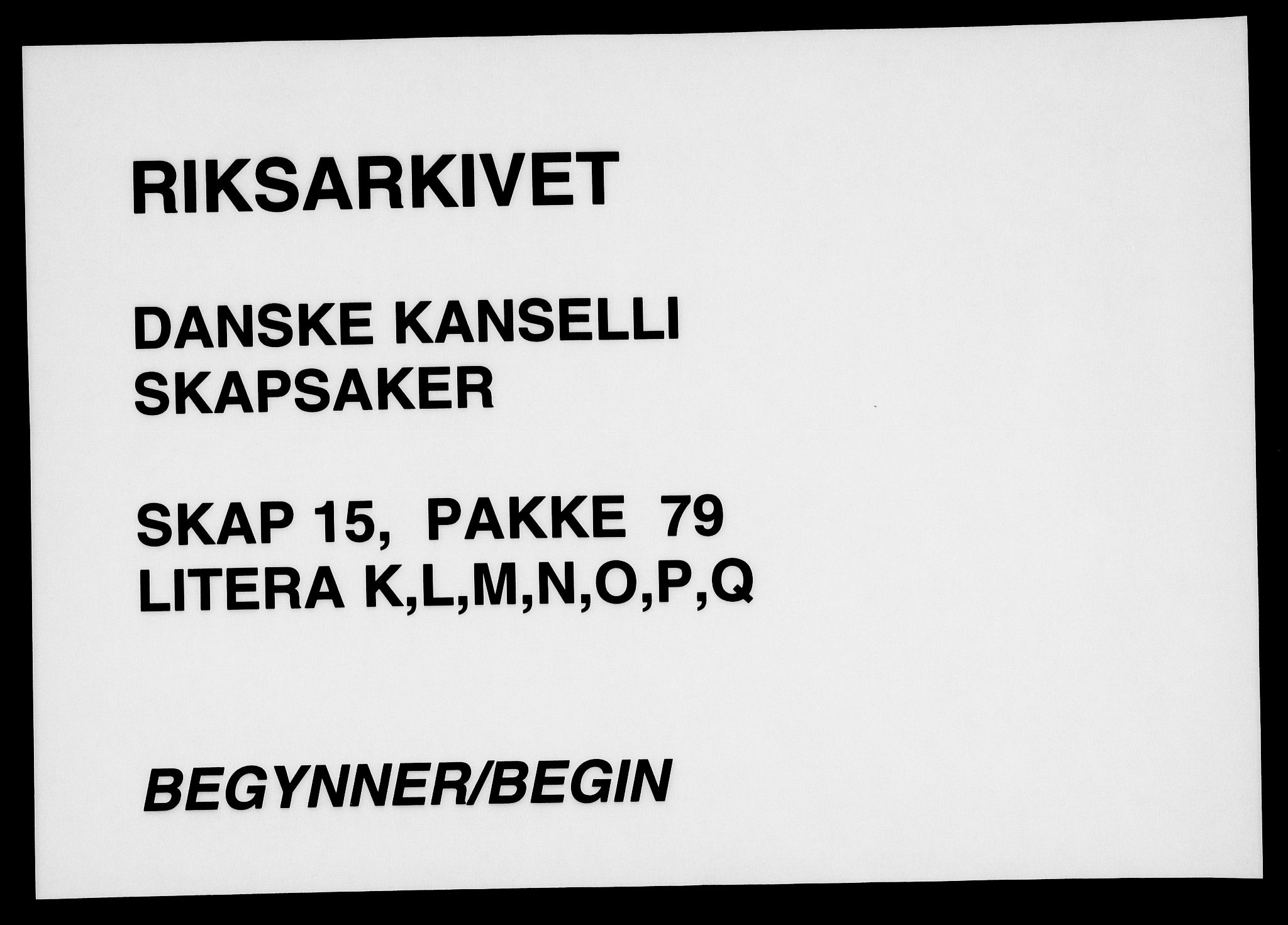 Danske Kanselli, Skapsaker, RA/EA-4061/F/L0074: Skap 15, pakke 79, 1611-1701, p. 100