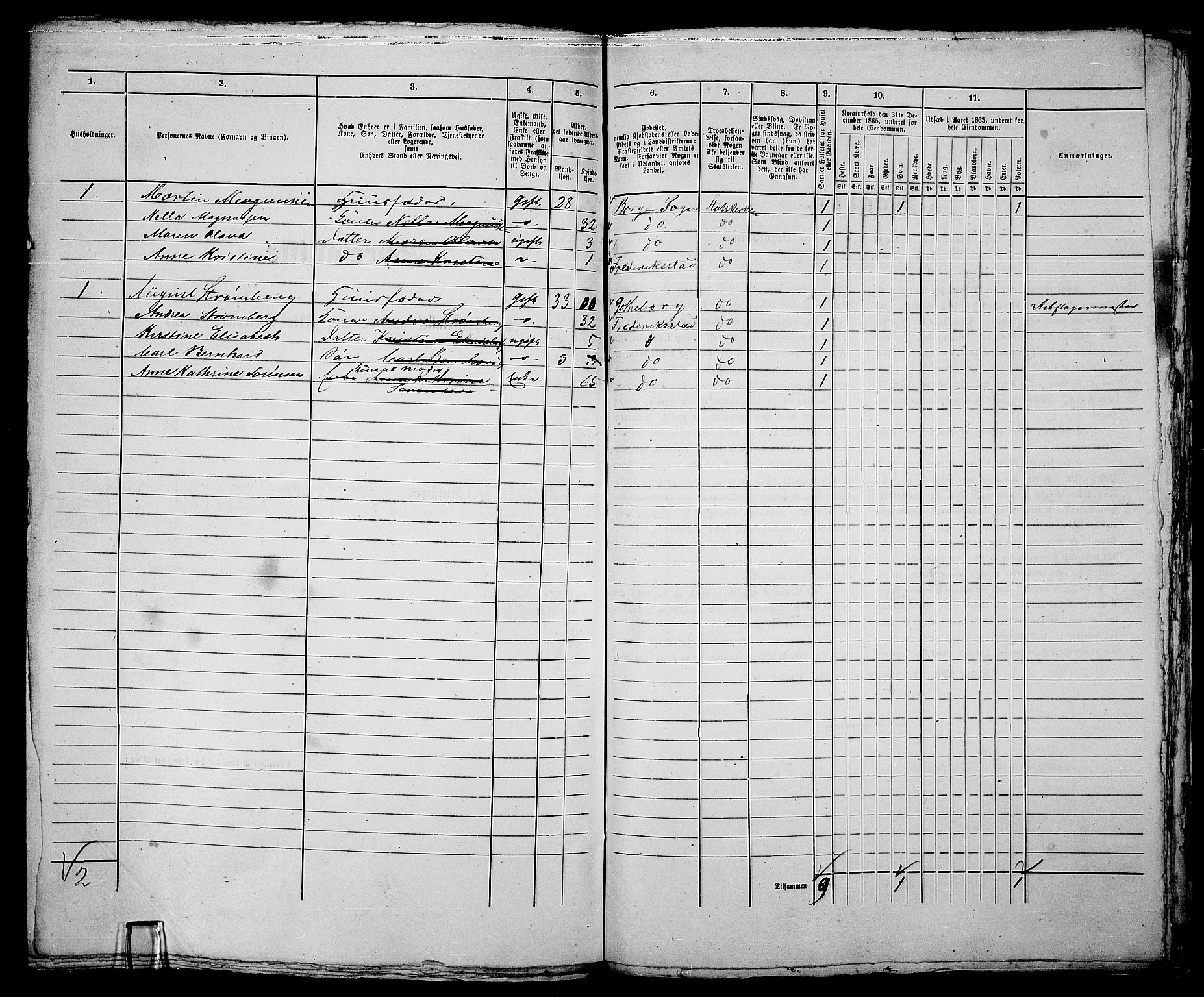 RA, 1865 census for Fredrikstad/Fredrikstad, 1865, p. 749