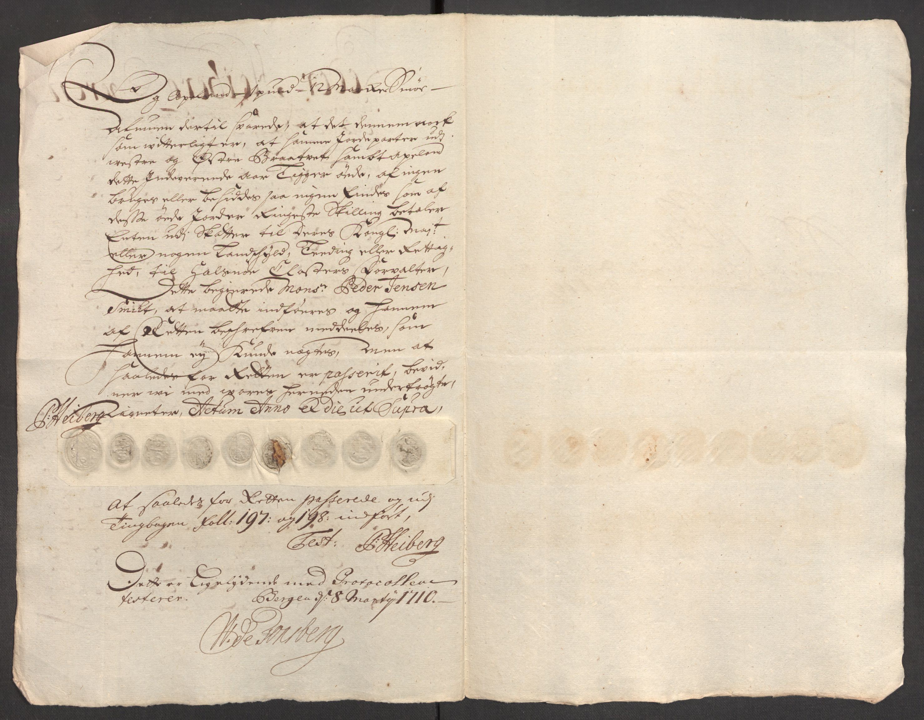 Rentekammeret inntil 1814, Reviderte regnskaper, Fogderegnskap, AV/RA-EA-4092/R48/L2986: Fogderegnskap Sunnhordland og Hardanger, 1709-1710, p. 252