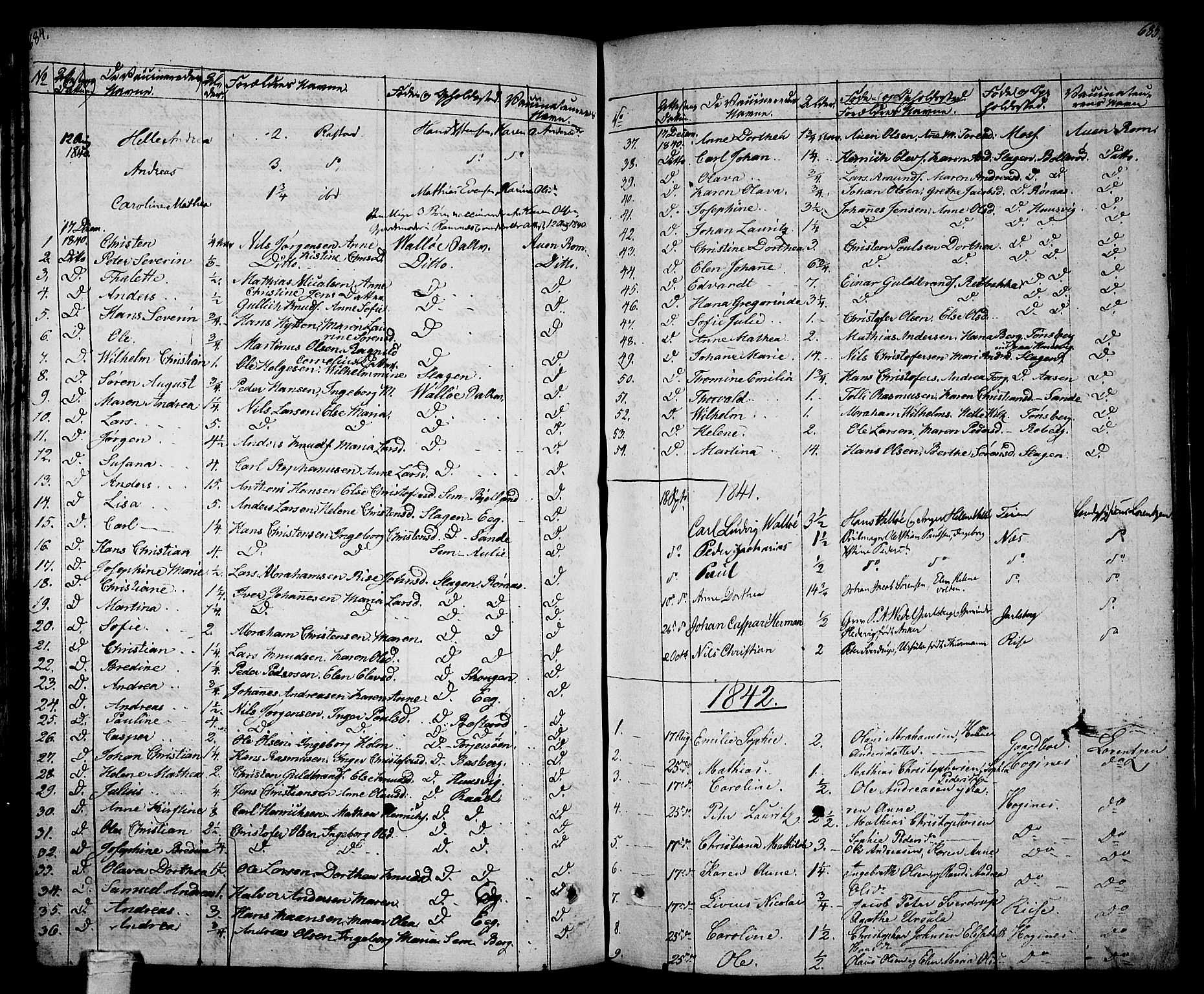 Sem kirkebøker, SAKO/A-5/F/Fa/L0005: Parish register (official) no. I 5, 1825-1842, p. 684-685