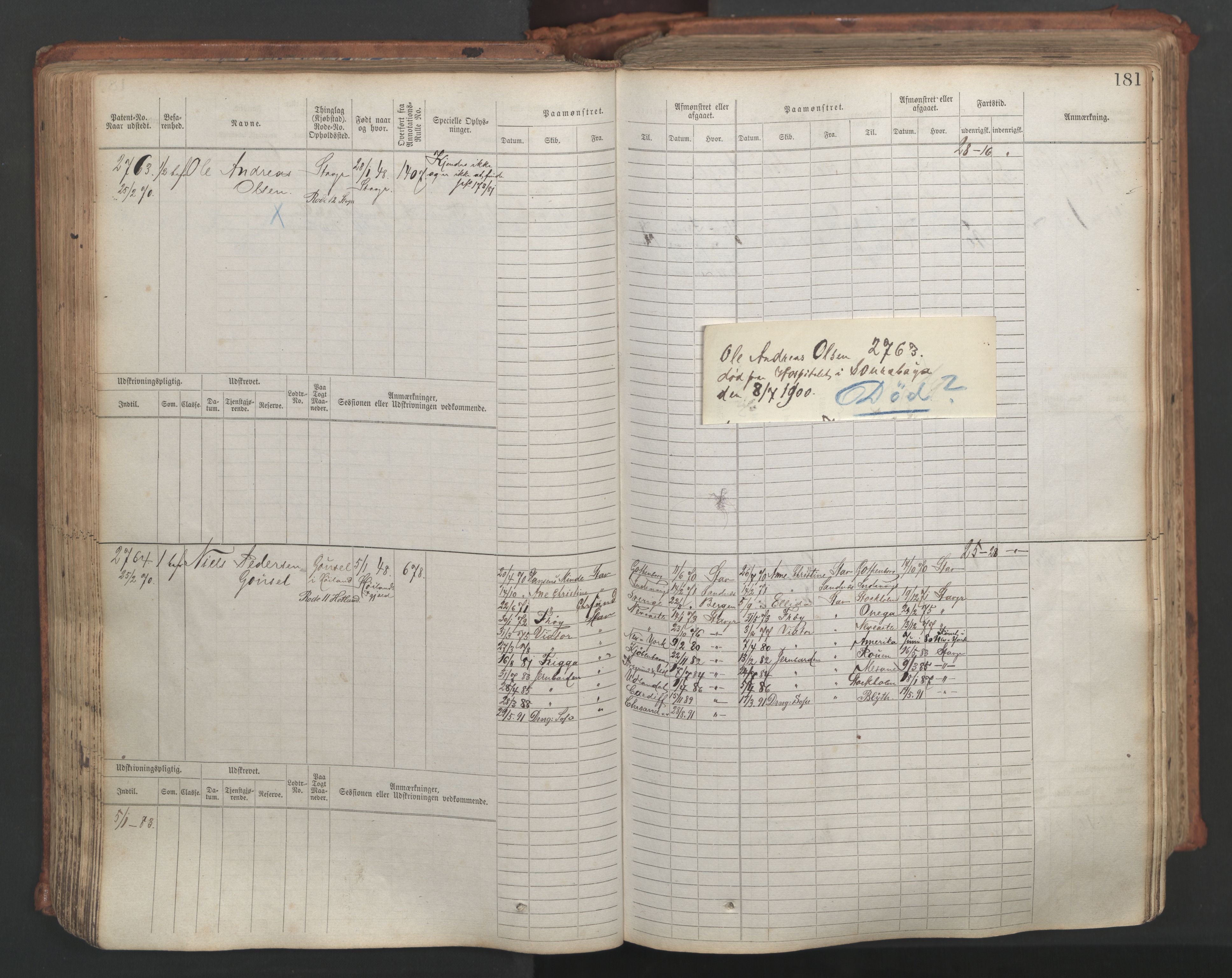 Stavanger sjømannskontor, AV/SAST-A-102006/F/Fb/Fbb/L0007: Sjøfartshovedrulle, patentnr. 2403-3604, 1869-1880, p. 209