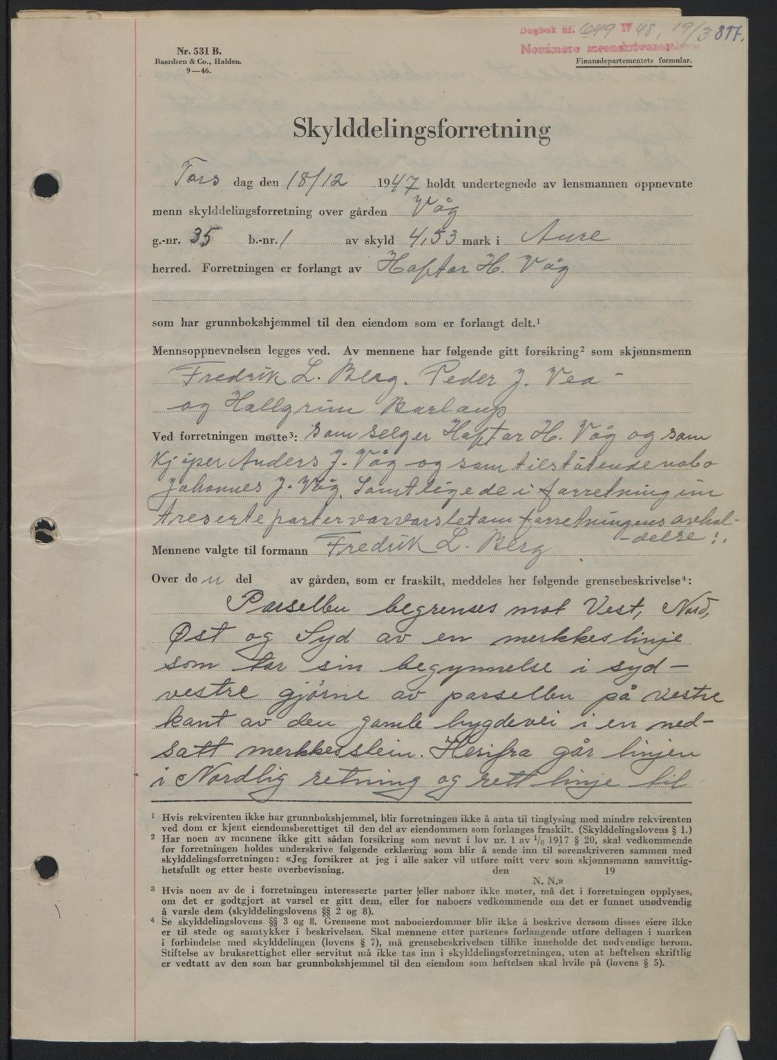 Nordmøre sorenskriveri, AV/SAT-A-4132/1/2/2Ca: Mortgage book no. A107, 1947-1948, Diary no: : 649/1948