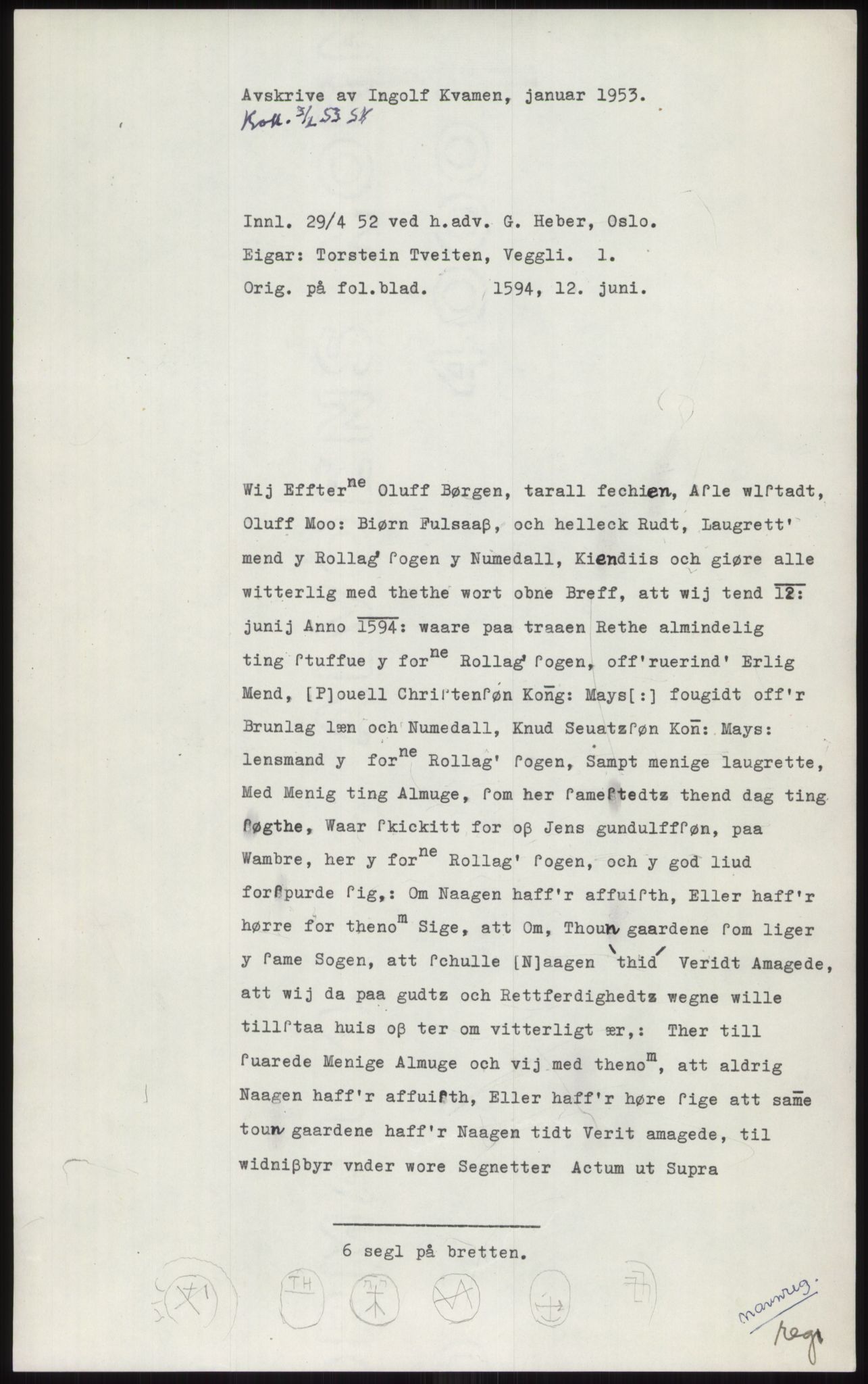 Samlinger til kildeutgivelse, Diplomavskriftsamlingen, RA/EA-4053/H/Ha, p. 383