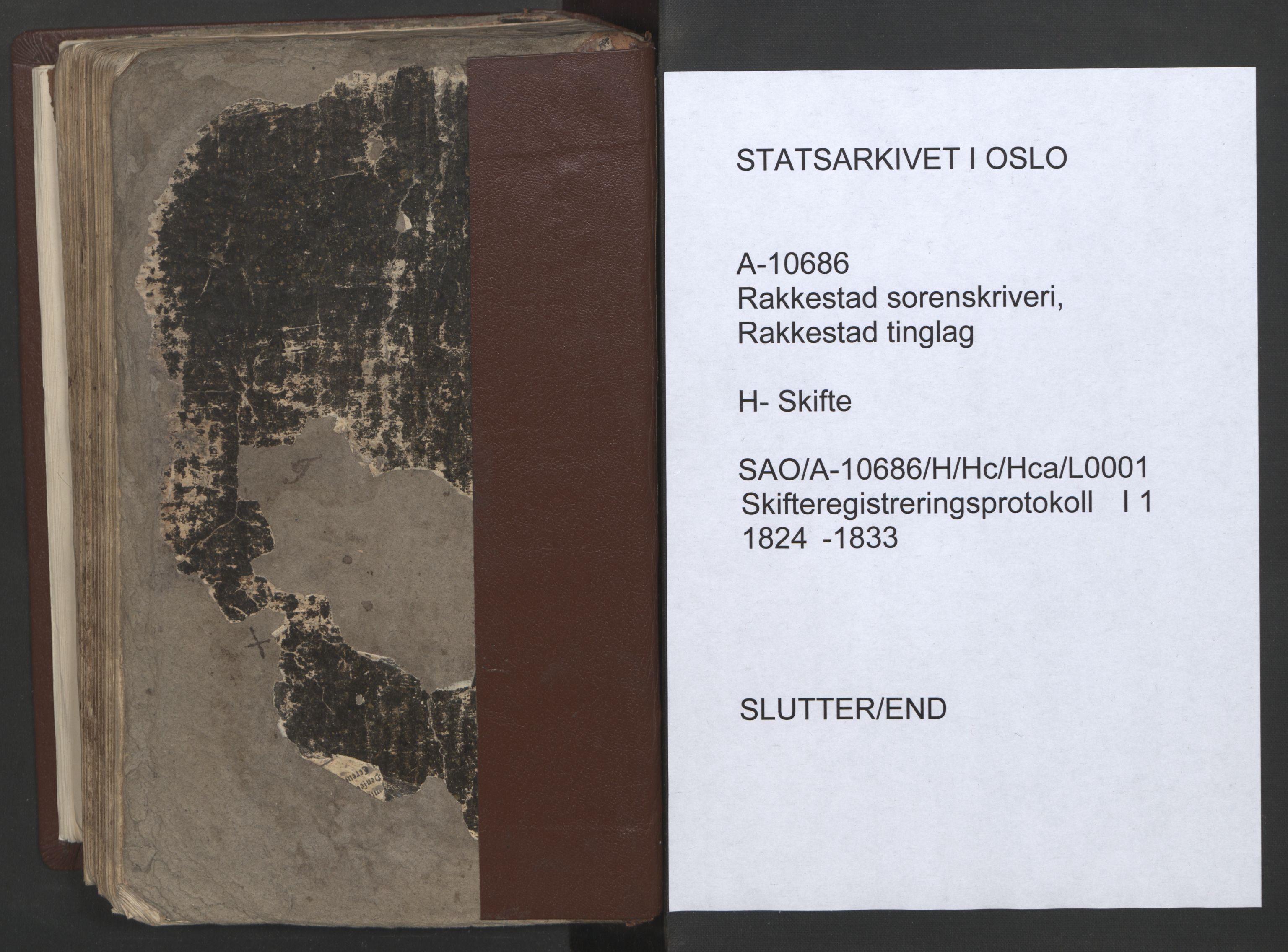 Rakkestad sorenskriveri, SAO/A-10686/H/Hc/Hca/L0001: Skifteregistreringsprotokoller, 1824-1833