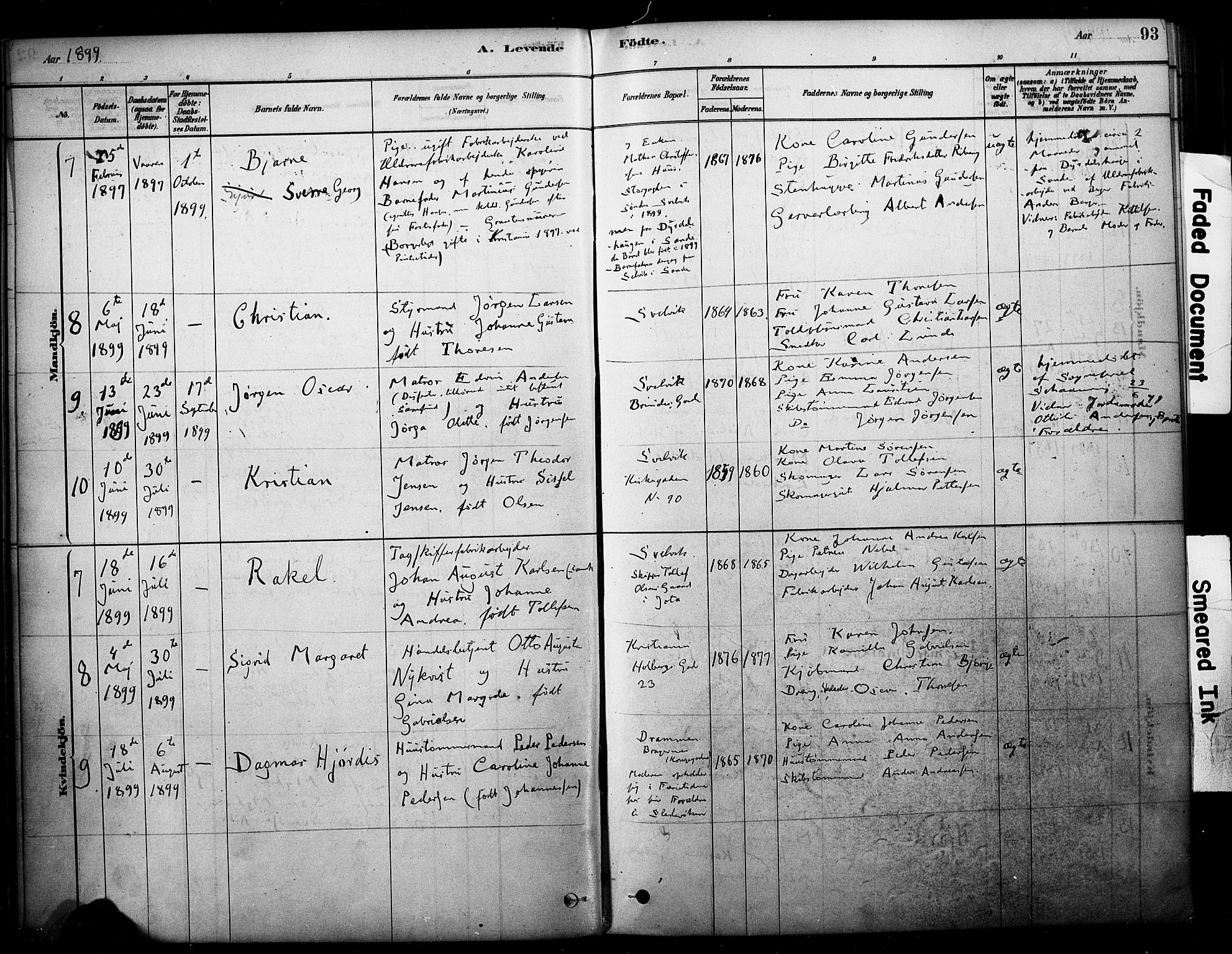 Strømm kirkebøker, SAKO/A-322/F/Fb/L0001: Parish register (official) no. II 1, 1878-1899, p. 93