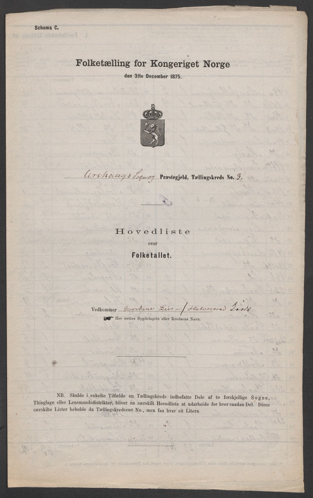 RA, 1875 census for 0224P Aurskog, 1875, p. 7