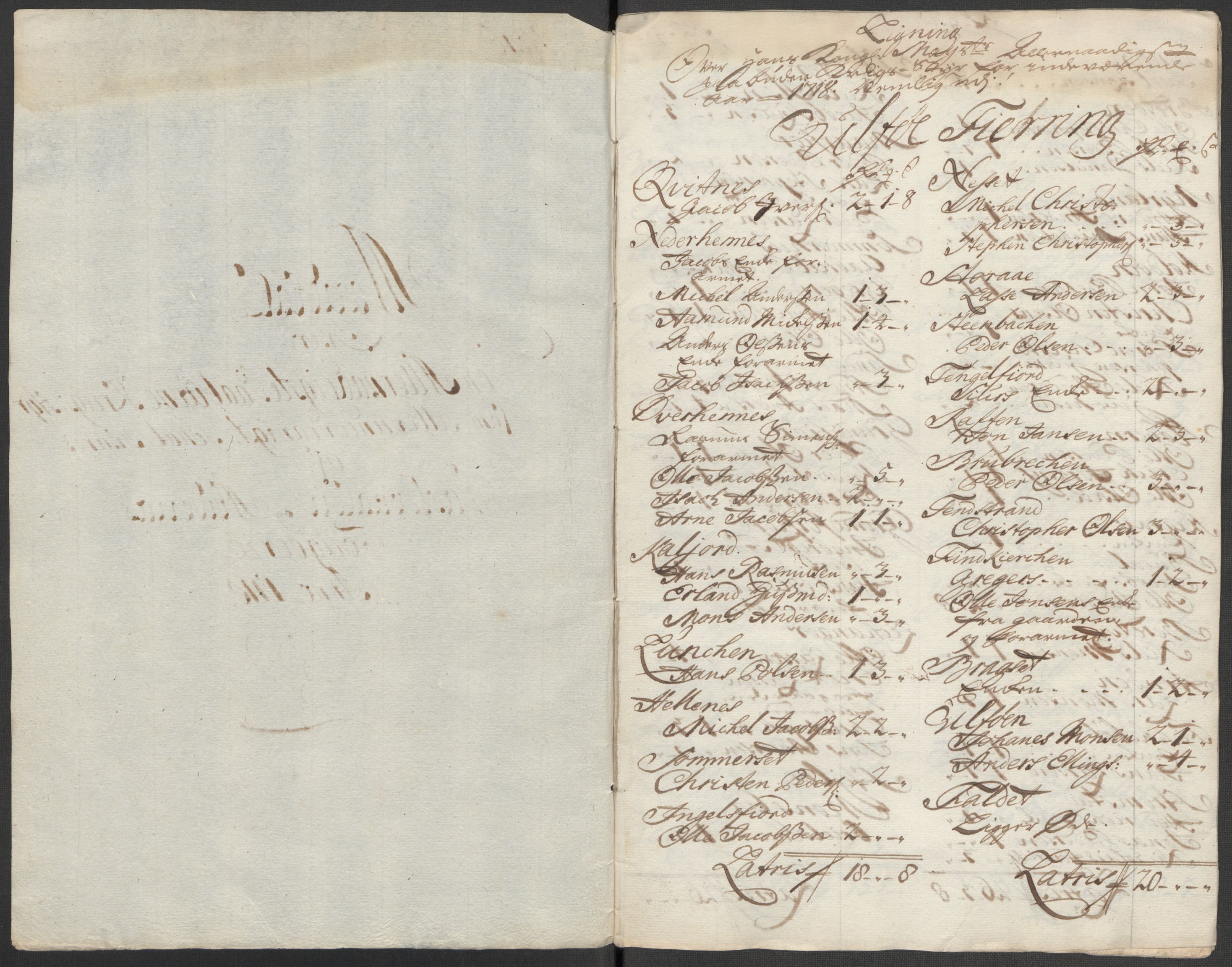 Rentekammeret inntil 1814, Reviderte regnskaper, Fogderegnskap, AV/RA-EA-4092/R67/L4684: Fogderegnskap Vesterålen, Andenes og Lofoten, 1718, p. 162