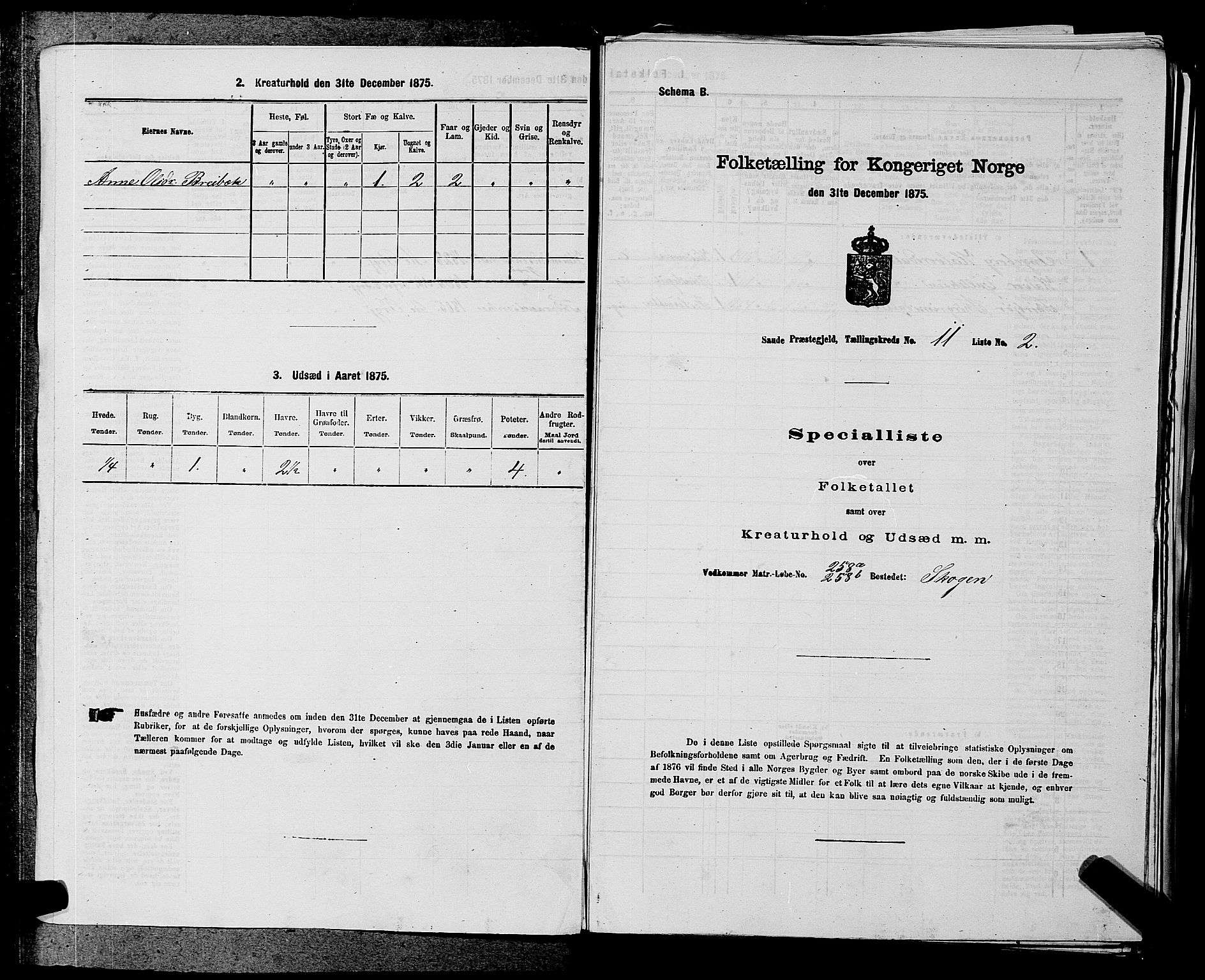 SAKO, 1875 census for 0822P Sauherad, 1875, p. 1309