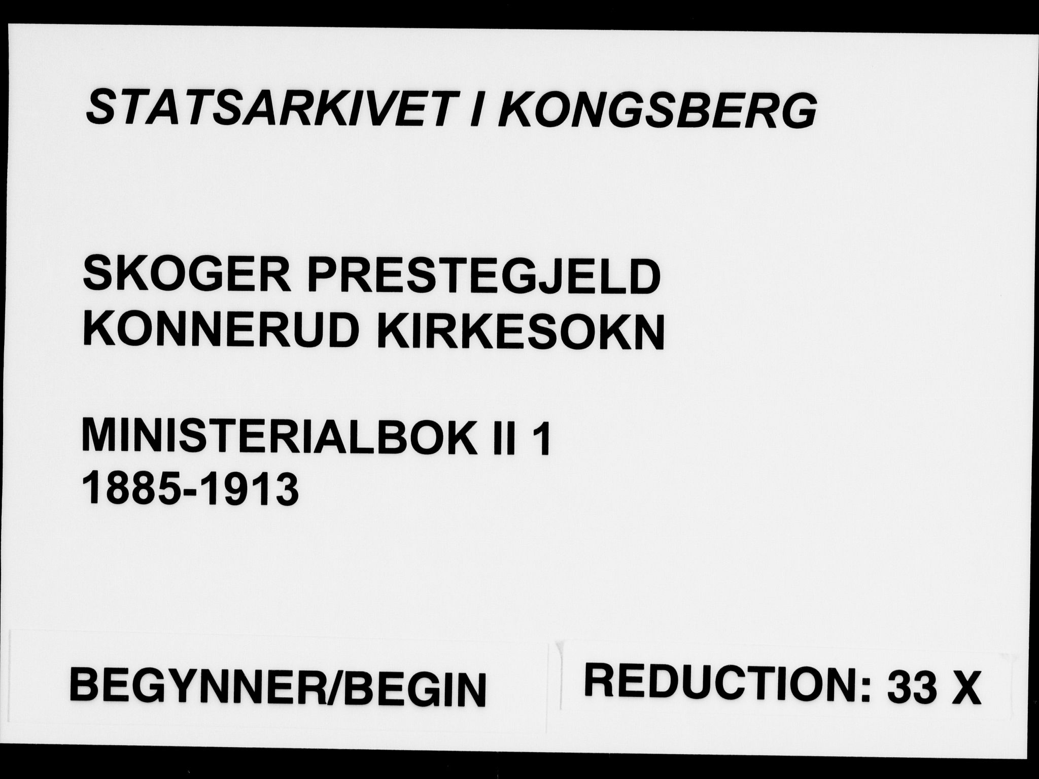 Skoger kirkebøker, AV/SAKO-A-59/F/Fb/L0001: Parish register (official) no. II 1, 1885-1913