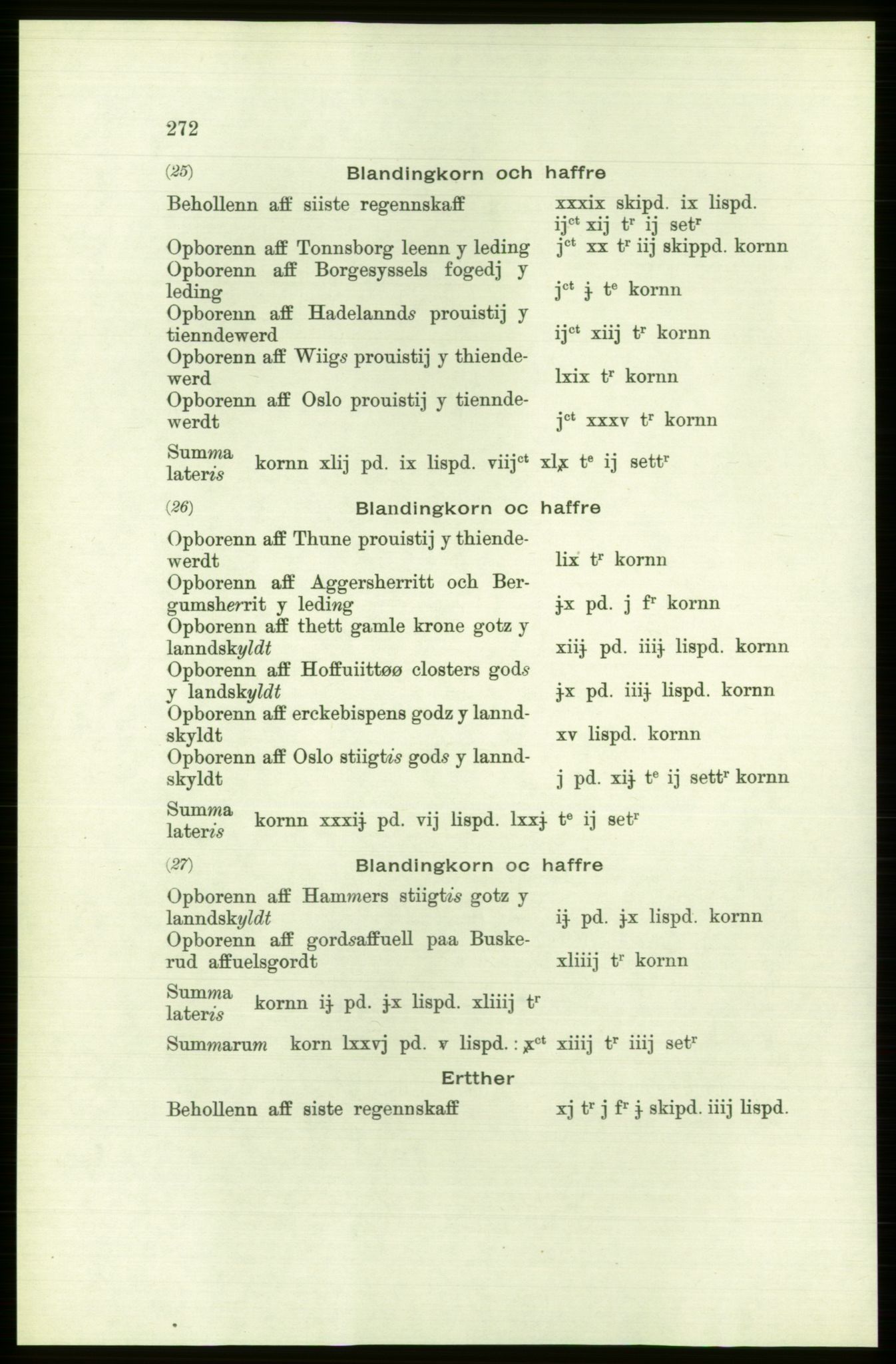 Publikasjoner utgitt av Arkivverket, PUBL/PUBL-001/C/0001: Bind 1: Rekneskap for Akershus len 1557-1558, 1557-1558, p. 272