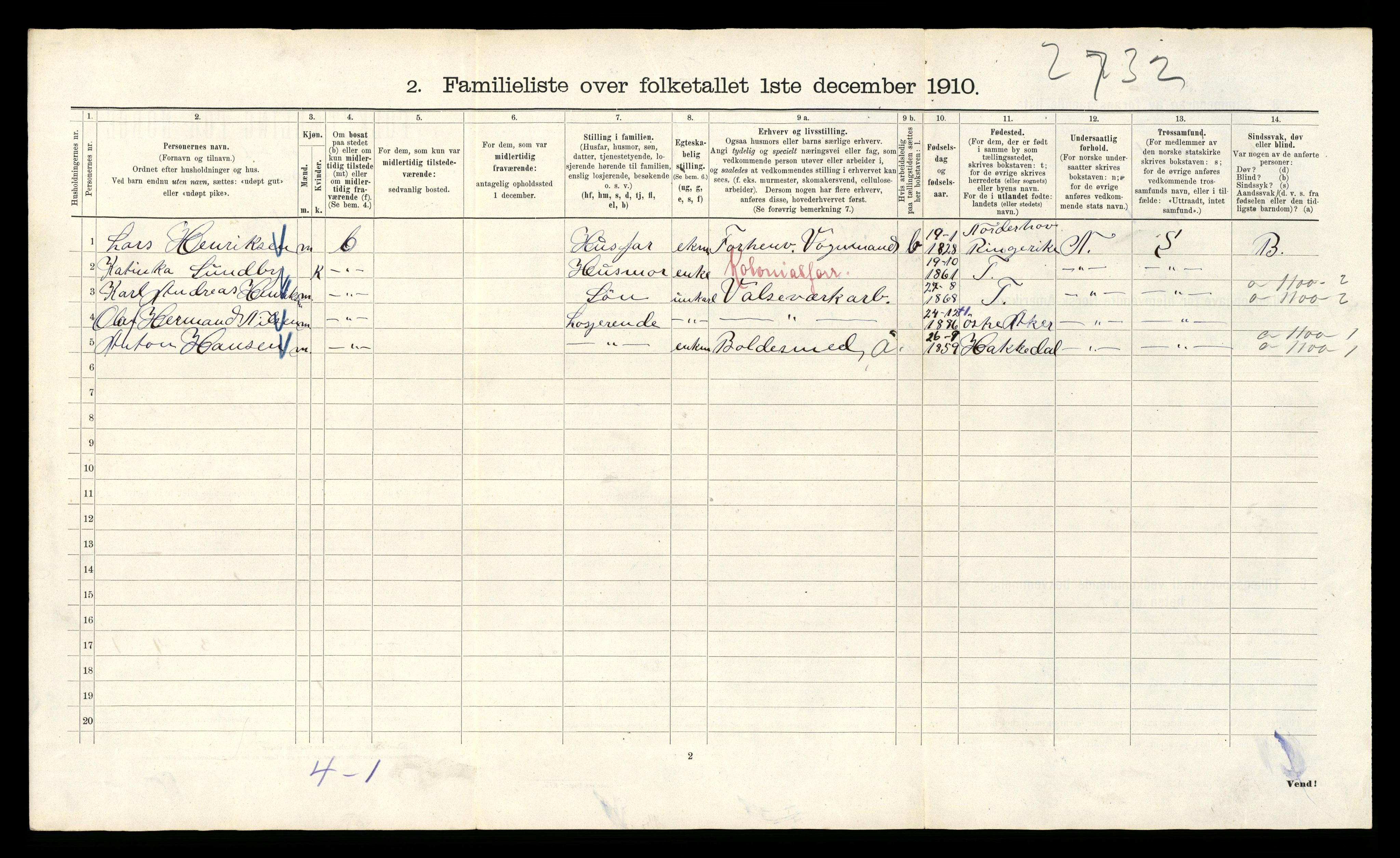 RA, 1910 census for Kristiania, 1910, p. 51638