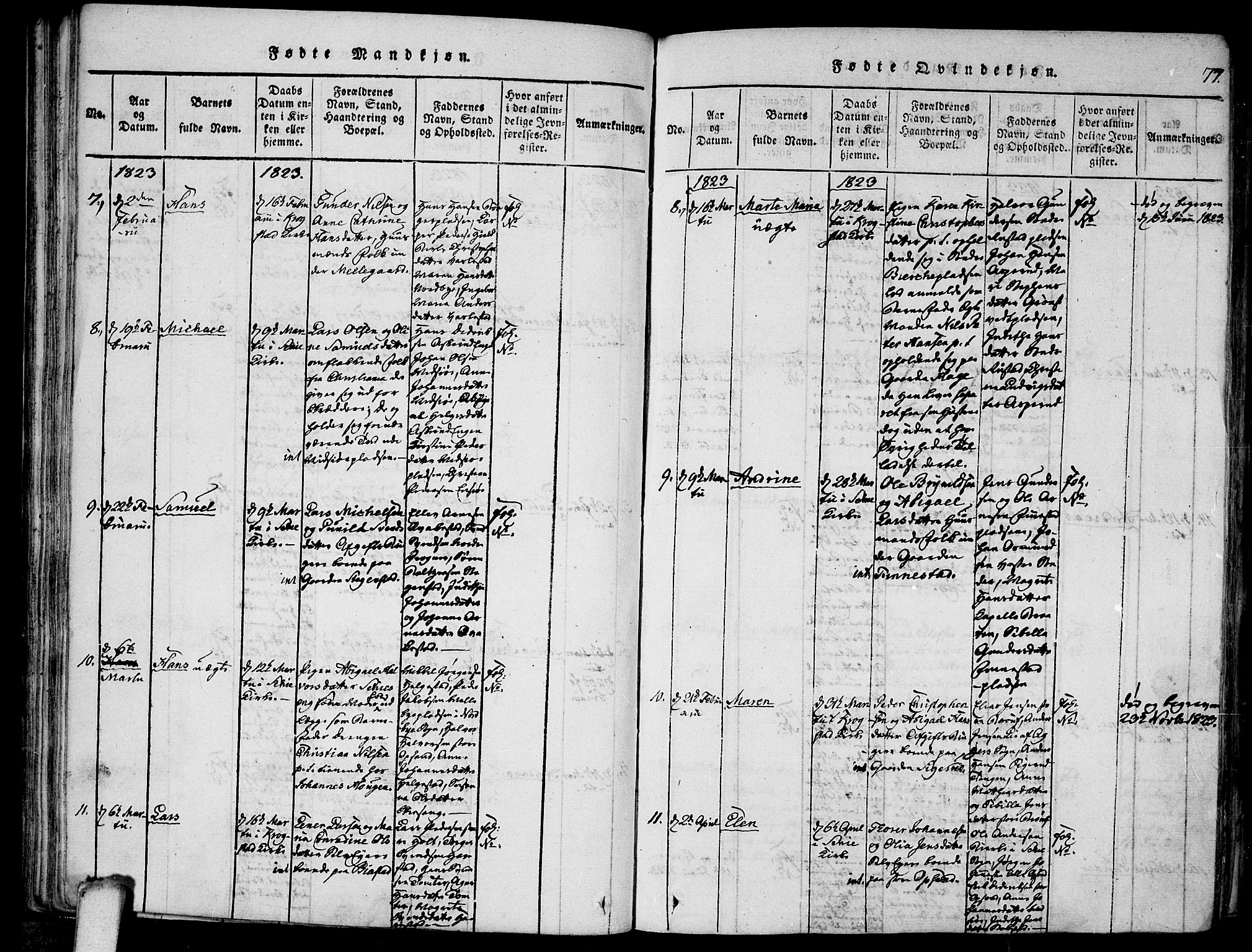 Kråkstad prestekontor Kirkebøker, SAO/A-10125a/F/Fa/L0003: Parish register (official) no. I 3, 1813-1824, p. 77