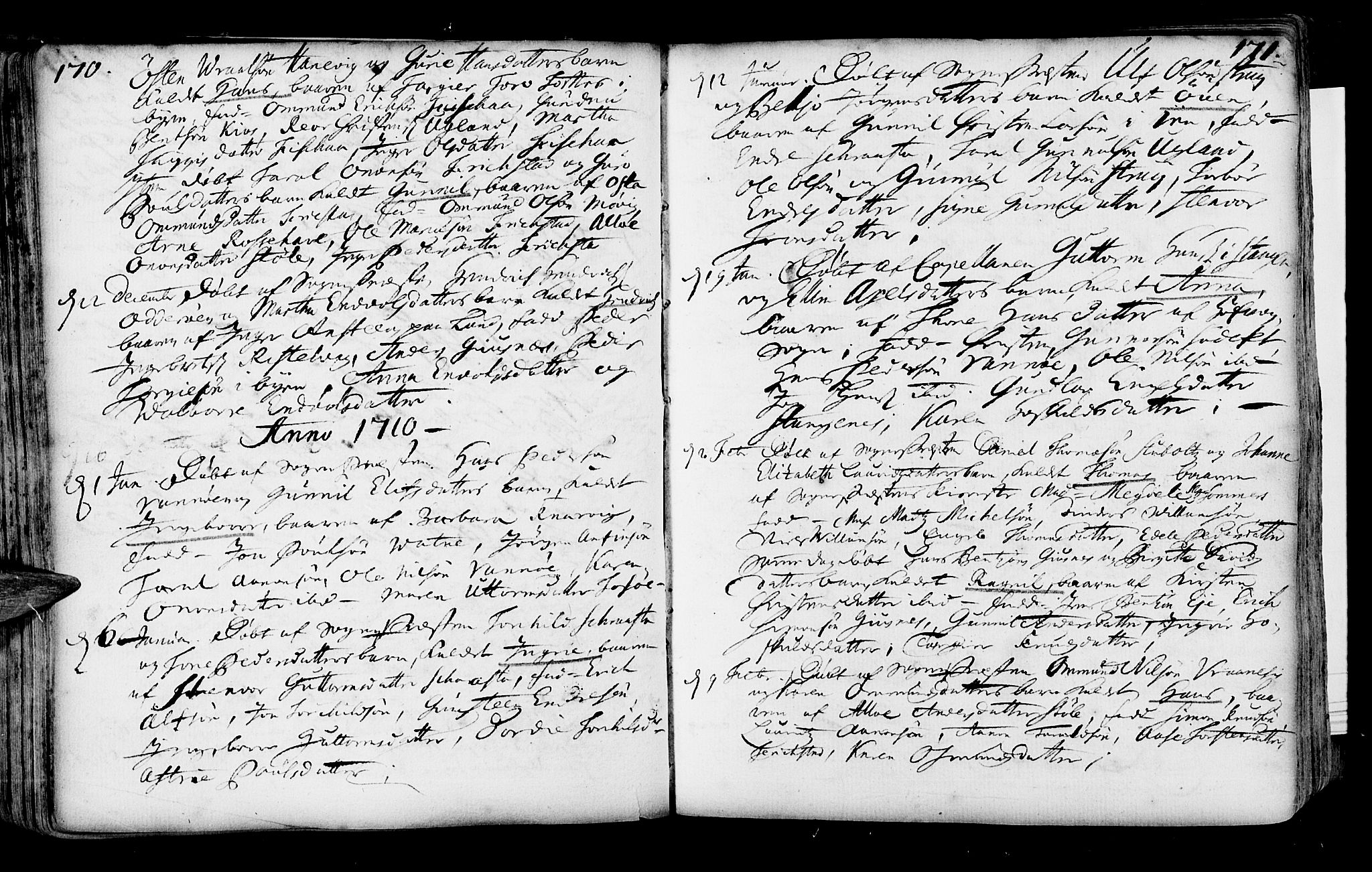 Oddernes sokneprestkontor, AV/SAK-1111-0033/F/Fa/Faa/L0001: Parish register (official) no. A 1, 1692-1718, p. 170-171