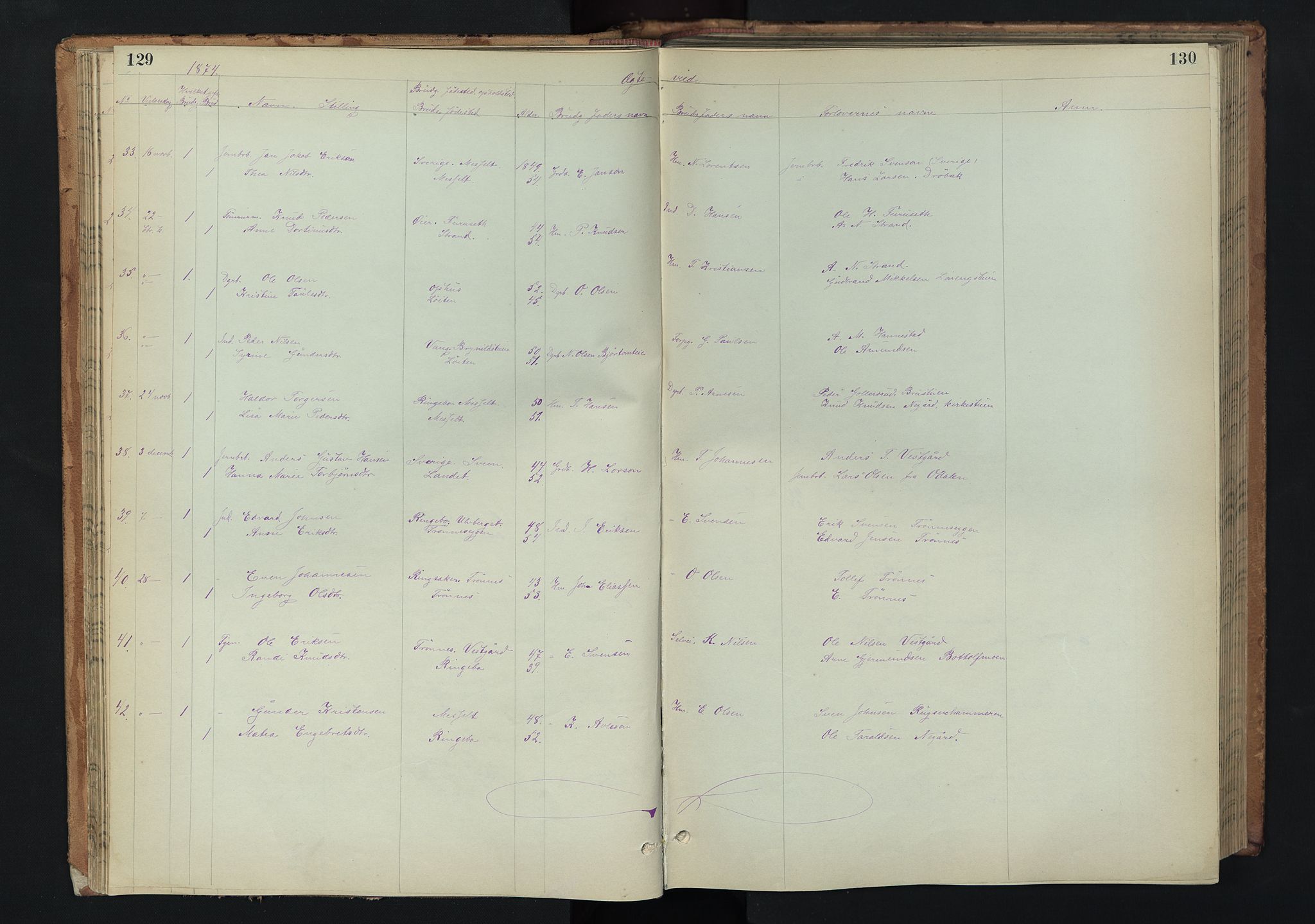 Stor-Elvdal prestekontor, SAH/PREST-052/H/Ha/Hab/L0002: Parish register (copy) no. 2, 1860-1894, p. 129-130
