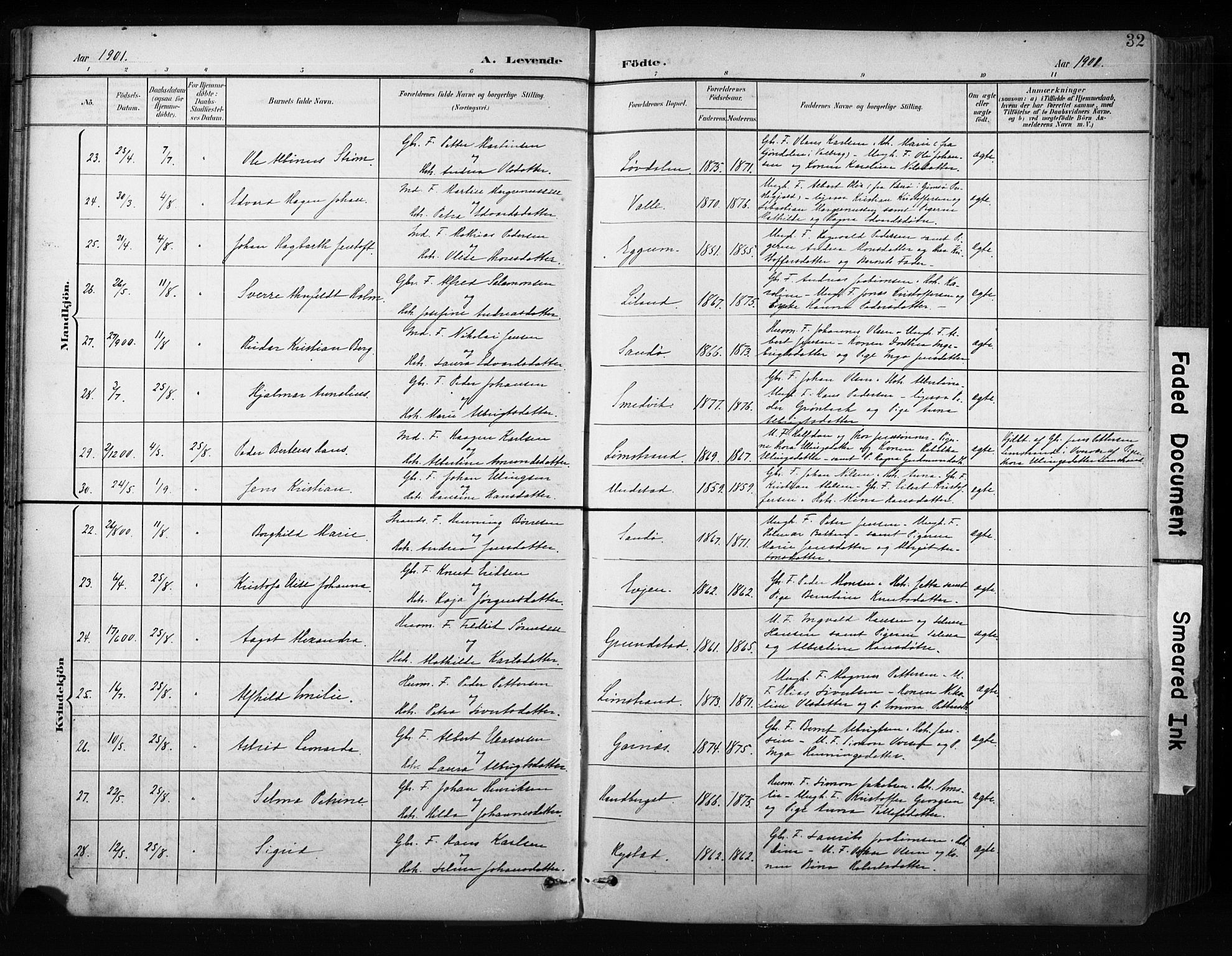 Ministerialprotokoller, klokkerbøker og fødselsregistre - Nordland, SAT/A-1459/880/L1134: Parish register (official) no. 880A08, 1899-1908, p. 32