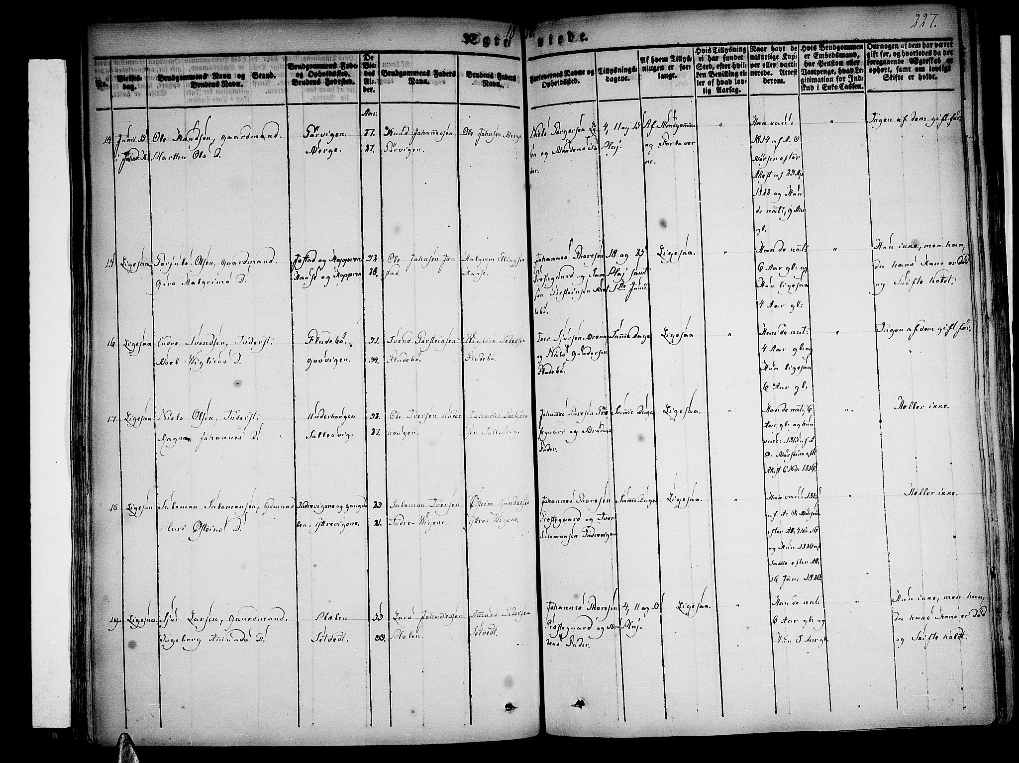 Strandebarm sokneprestembete, SAB/A-78401/H/Haa: Parish register (official) no. A 6, 1826-1843, p. 227