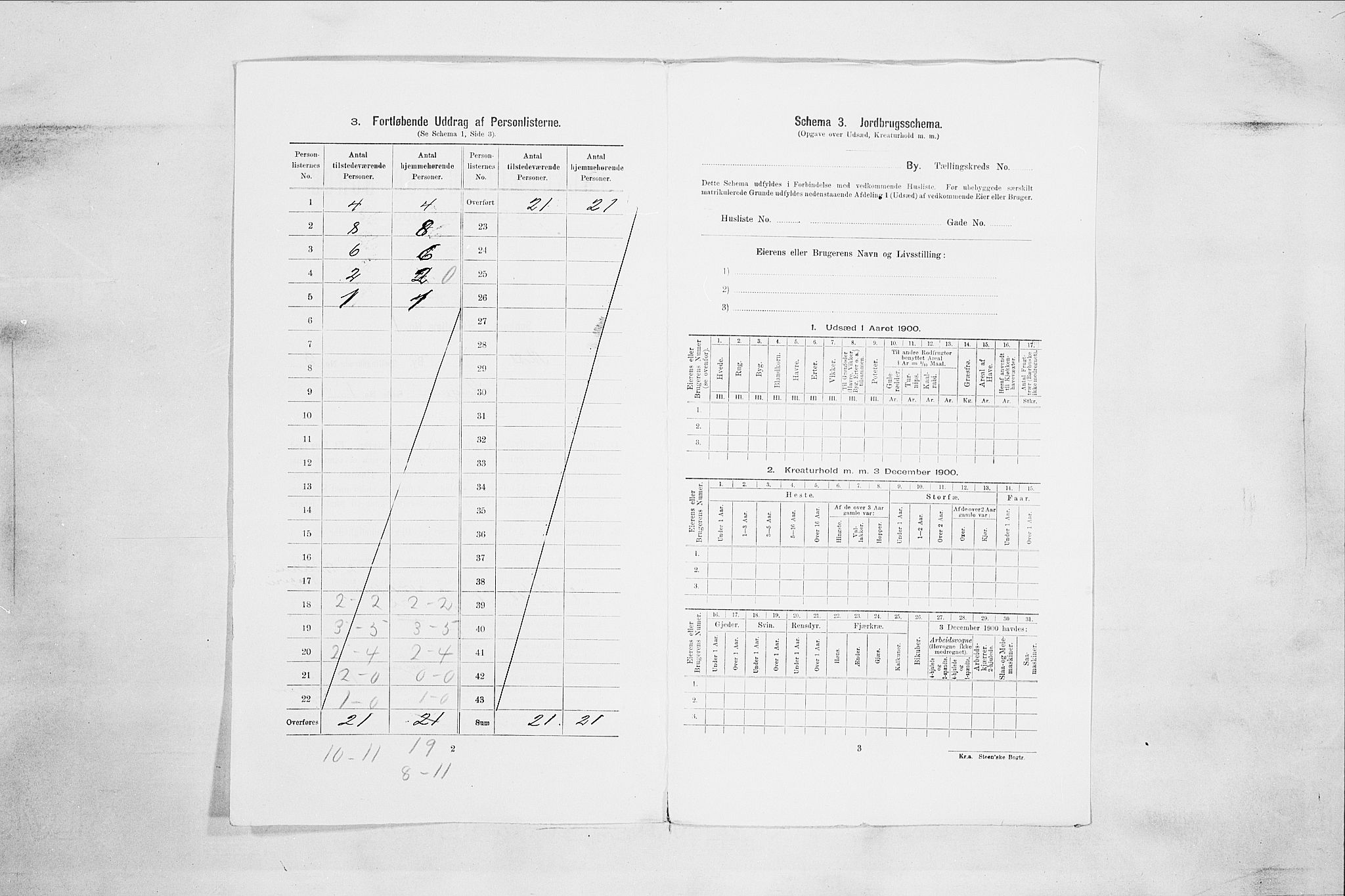 SAO, 1900 census for Moss, 1900