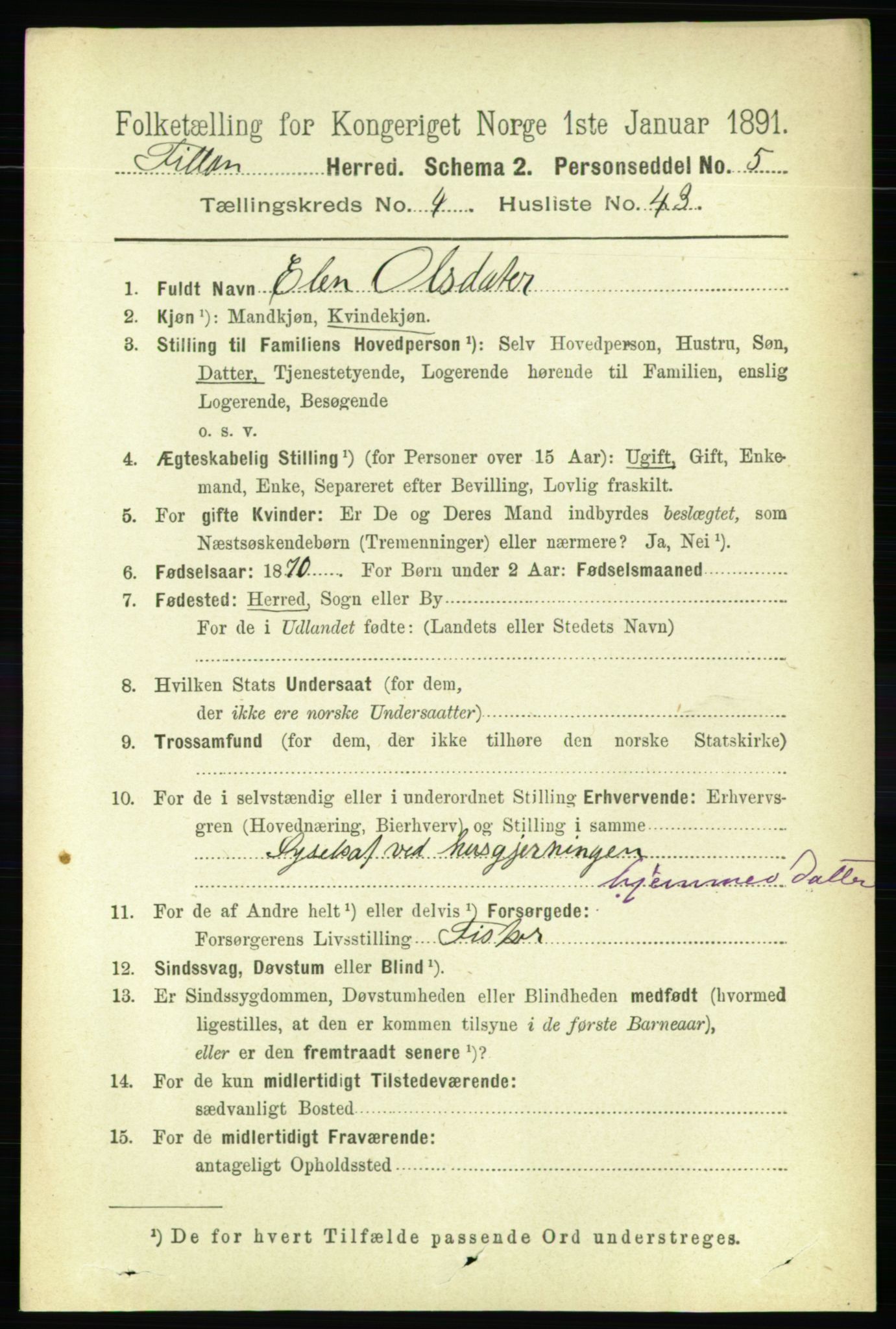 RA, 1891 census for 1616 Fillan, 1891, p. 951