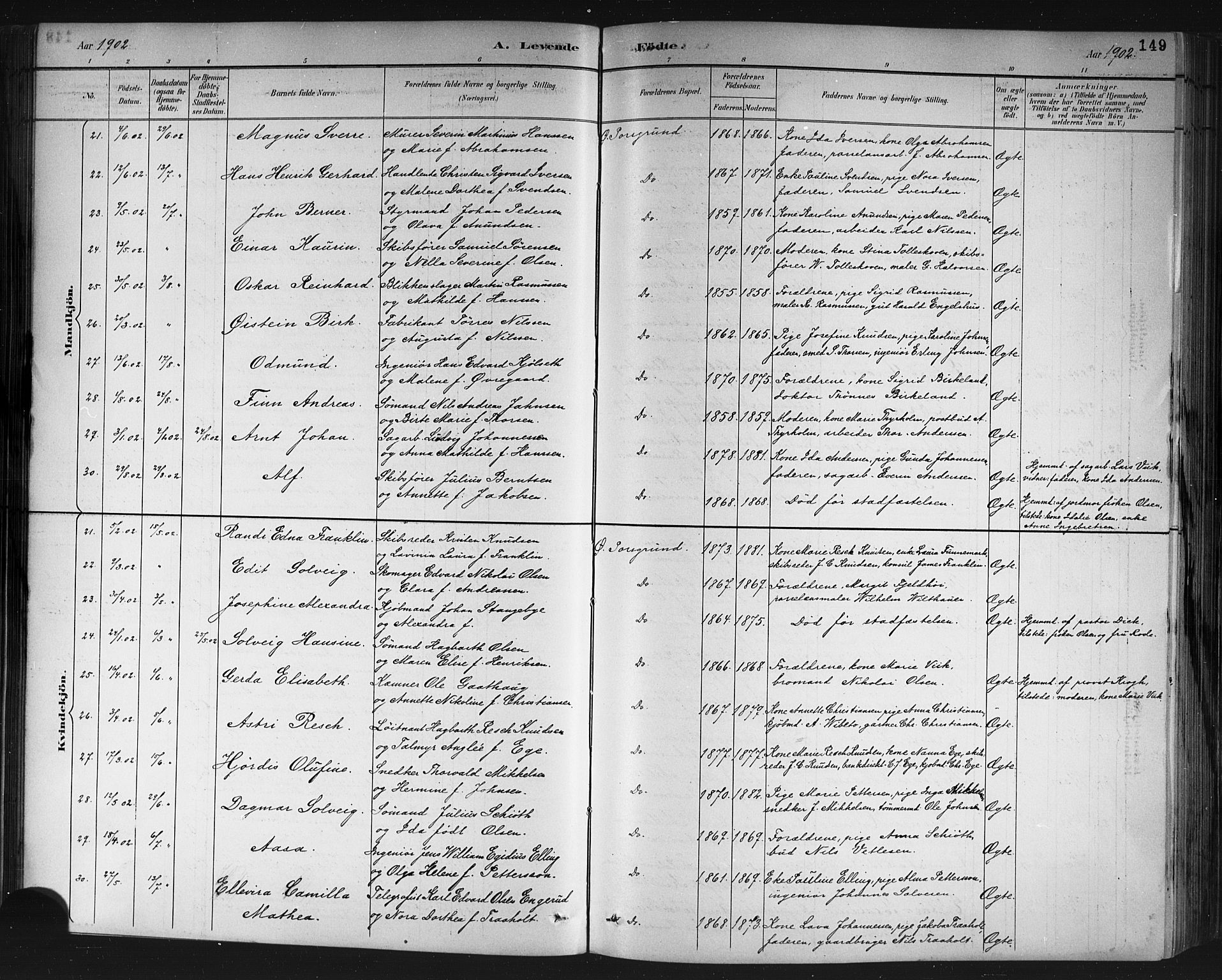 Porsgrunn kirkebøker , AV/SAKO-A-104/G/Gb/L0005: Parish register (copy) no. II 5, 1883-1915, p. 149