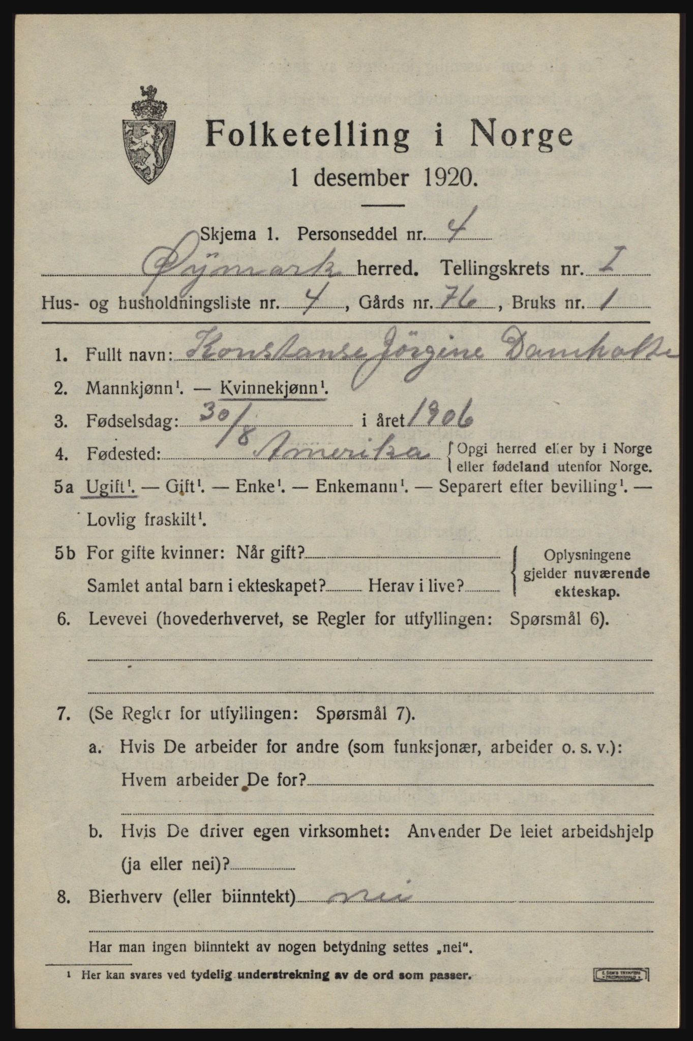 SAO, 1920 census for Øymark, 1920, p. 683