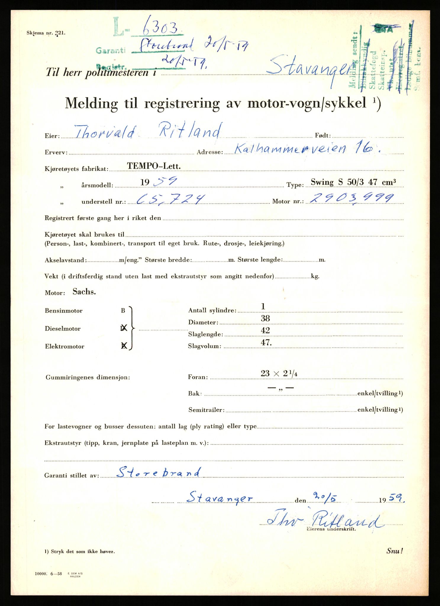 Stavanger trafikkstasjon, SAST/A-101942/0/F/L0016: L-5950 - L-6499, 1930-1971, p. 1319