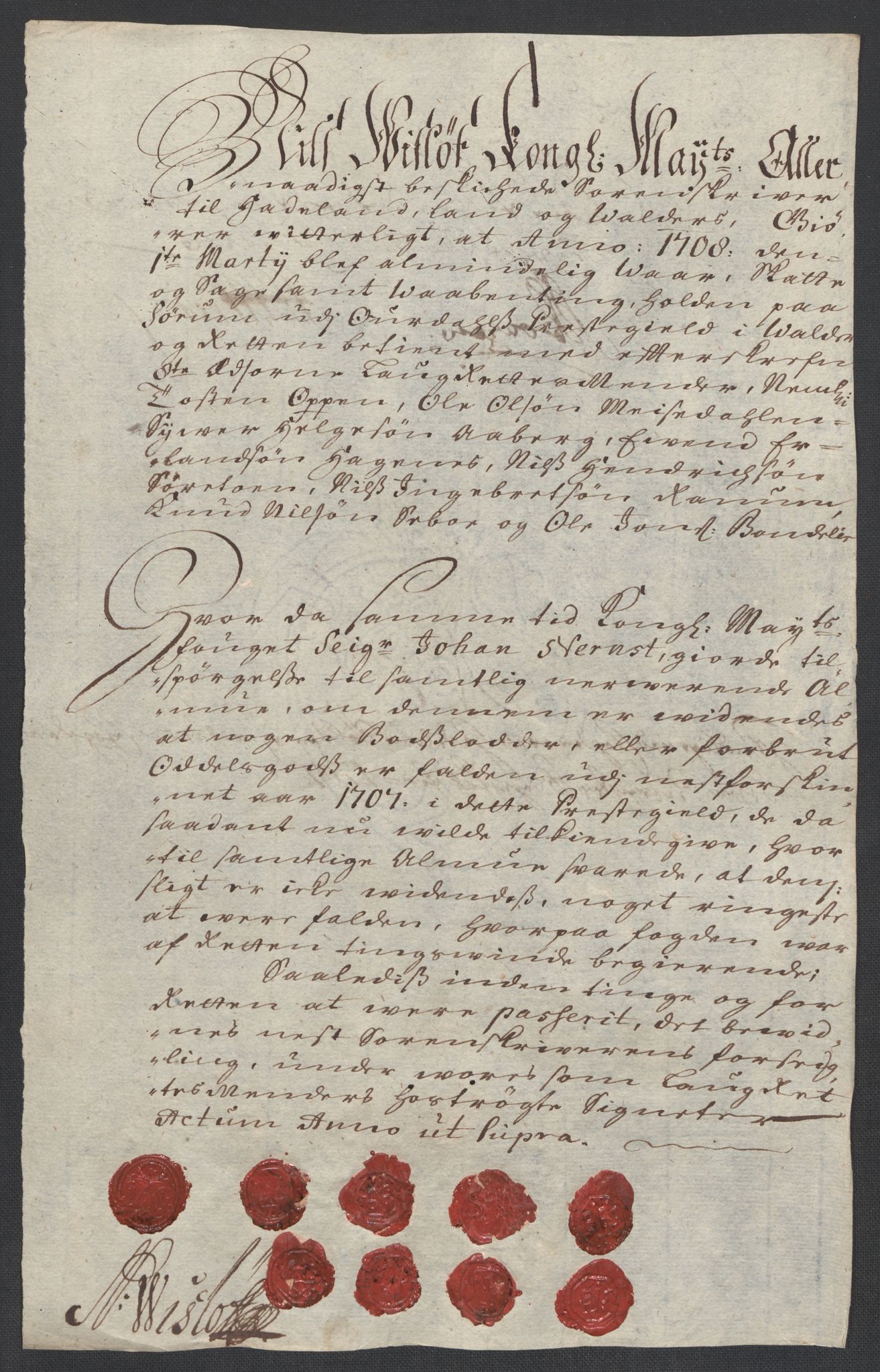 Rentekammeret inntil 1814, Reviderte regnskaper, Fogderegnskap, AV/RA-EA-4092/R18/L1305: Fogderegnskap Hadeland, Toten og Valdres, 1707-1708, p. 32